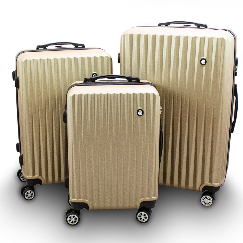 Barut Trolleyset Barut Reisekofferset 3-teilig Modell General Champagner, (Set, 3 tlg., MS-17078)