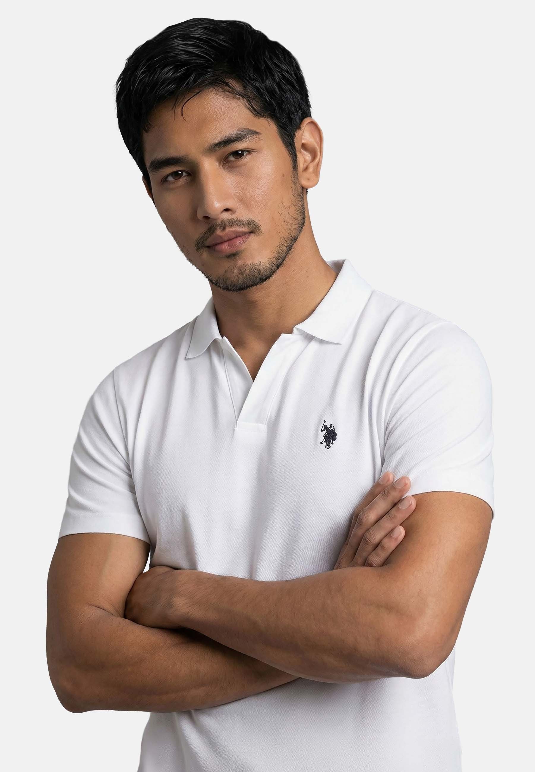 U.S. Polo Assn. Poloshirt USAAce - Herren Shirt aus Baumwolle mit offenem Kragen Modernes Polo Shirt mit offenem Kragen und Logostickerei