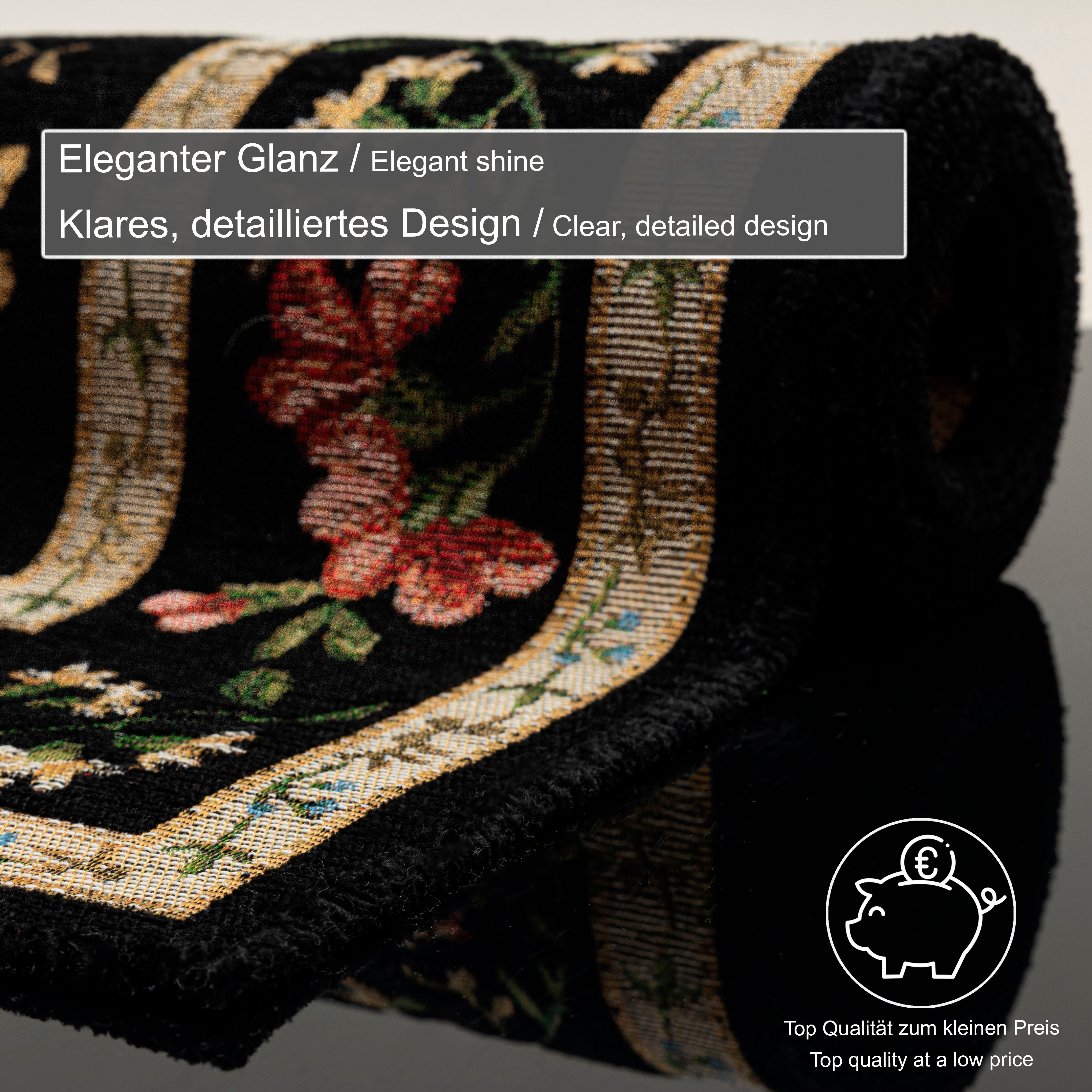 THEKO Bettumrandung Flomi Sagrini, Höhe 3 mm, (3-tlg), Teppich-Set, Flachgewebe, Pastell-Farben, Blumen Design, mit Bordüre – Bild 4 von 5