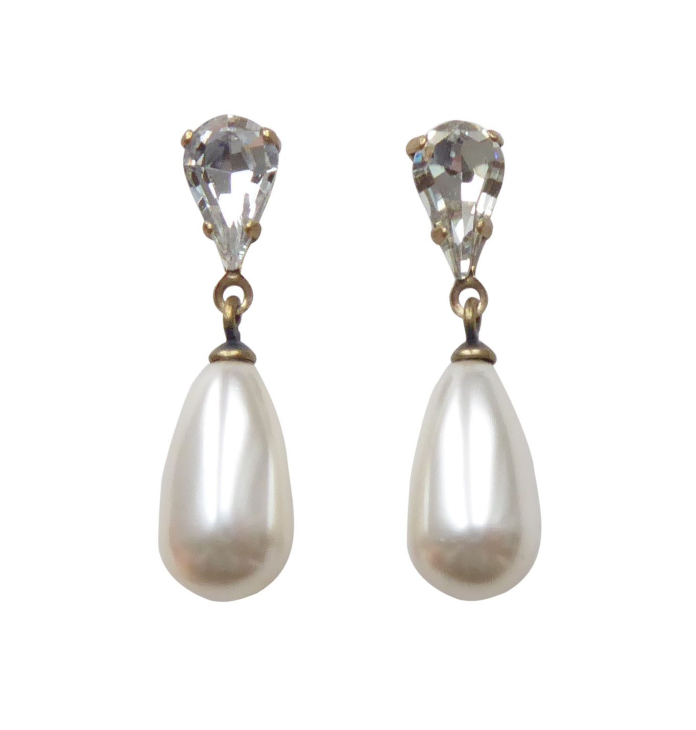 Mugello Paar Ohrstecker Mira perle Ohrstecker cremeweiß elegant Hochzeit Braut, Handgefertigter Modeschmuck, made in Germany