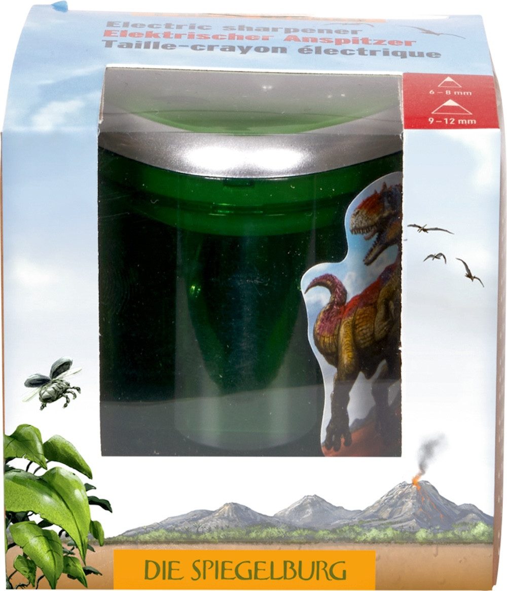 COPPENRATH DIE SPIEGELBURG Anspitzer Elektrischer Anspitzer T-Rex World Dinosaurier, mit Auto-Stoppfunktion