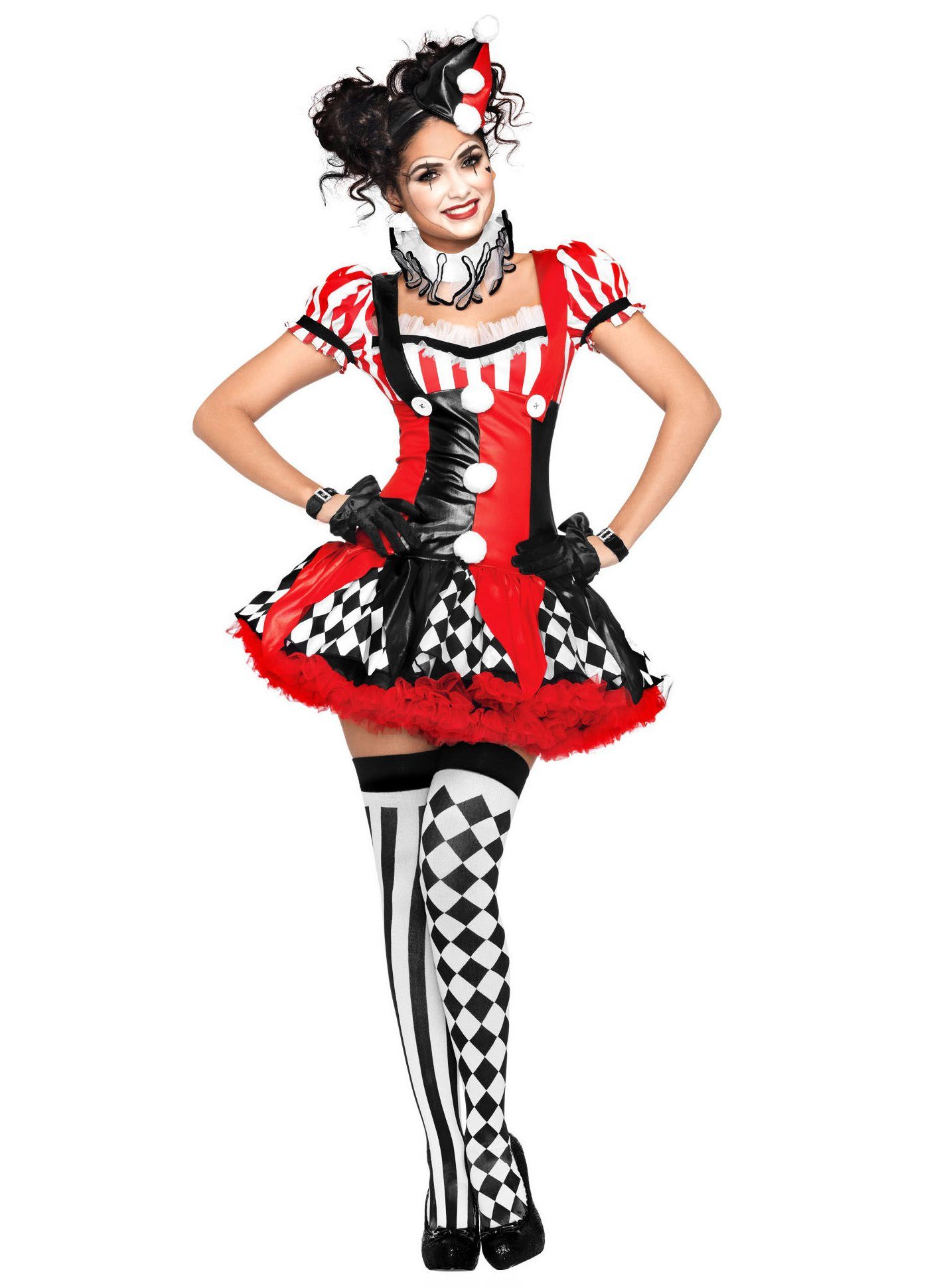 Leg Avenue Clown-Kostüm Harlekina Clown - Karneval und Faschingskostüm, Ein funkelnder Stern im Zirkuszelt!