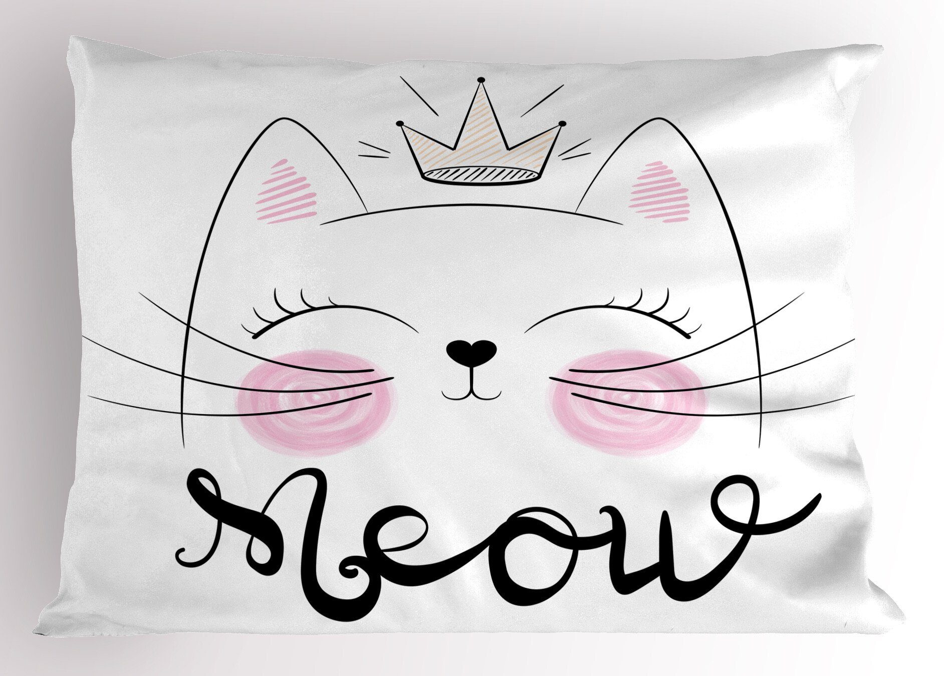 Kissenbezüge Dekorativer Standard King Size Gedruckter Kissenbezug, Abakuhaus (1 Stück), Süße Katze Charming Meow Princess