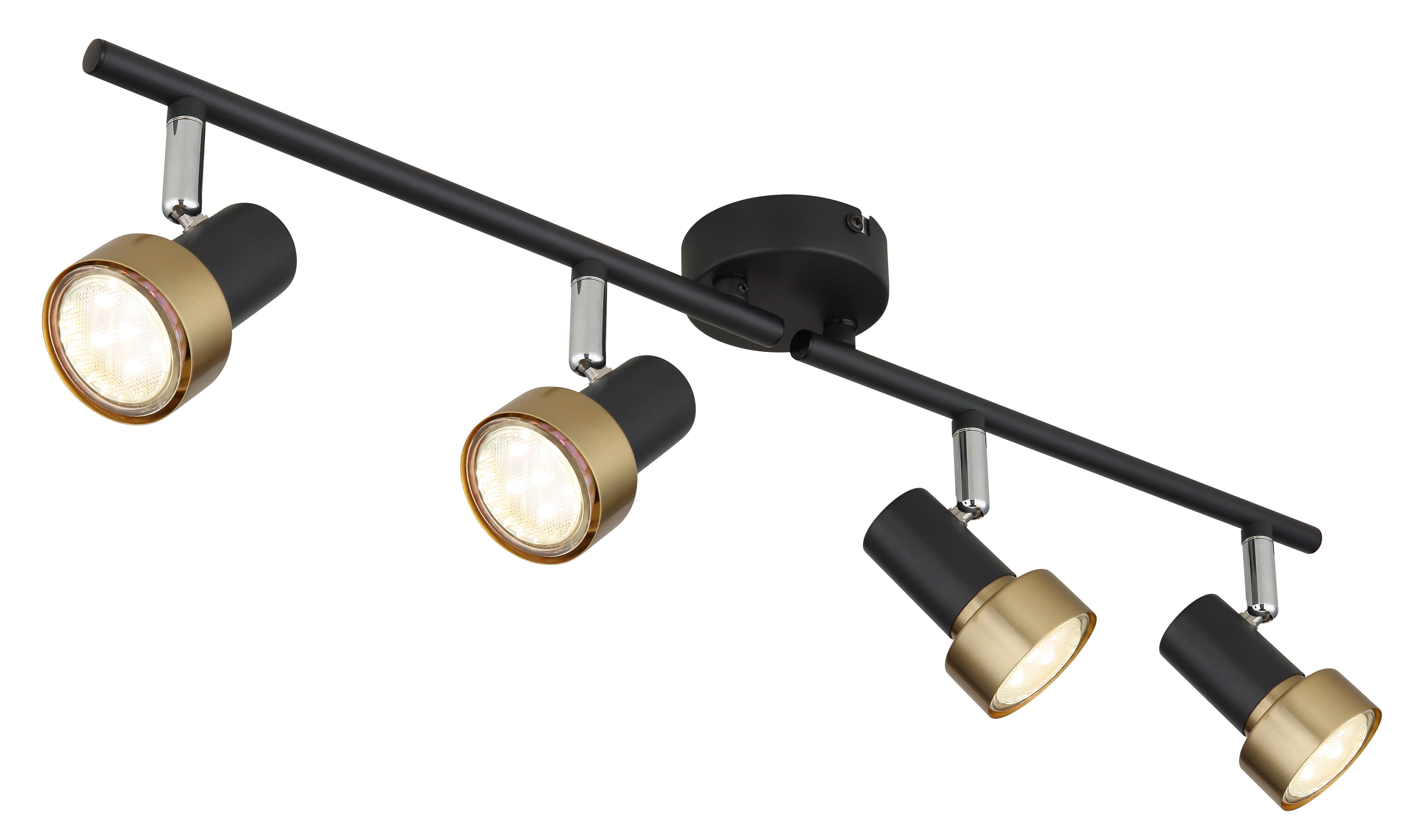 GLOBO LIGHTING Deckenstrahler MASON, ohne Leuchtmittel, Deckenspot/schwarz/antik/goldfarben/Dreh-/Schwenkbar/Flur