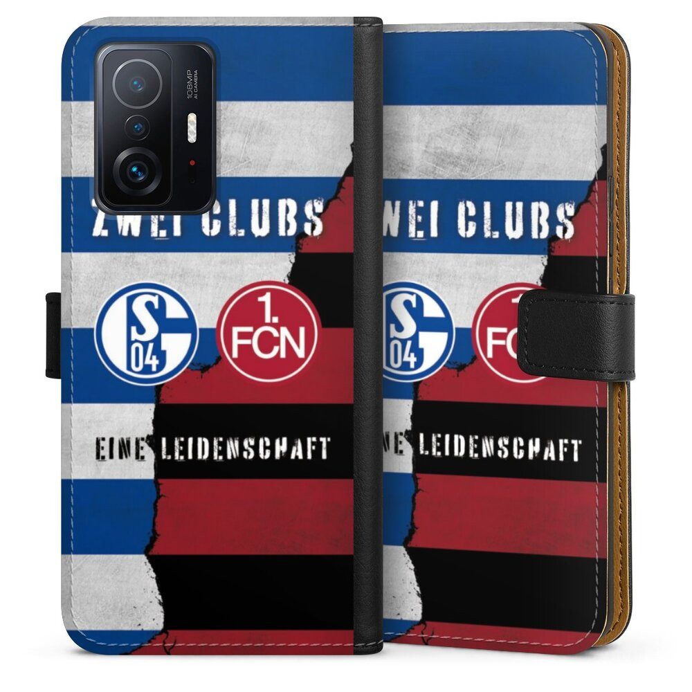 DeinDesign Handyhülle FC Schalke 04 1. FC Nürnberg Freundschaft, Xiaomi 11T Pro 5G Hülle Flip Case Klapphülle Handytasche Leder