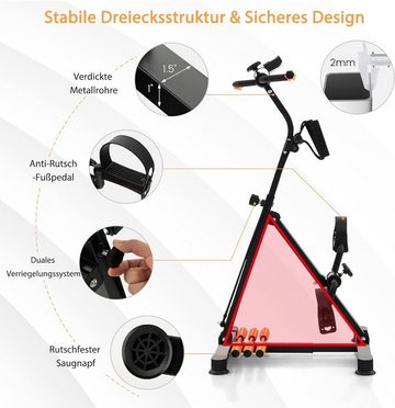 KOMFOTTEU Heimtrainer Pedaltrainer Senioren, mit LCD Display, 45 x 43-53 x 87-100 cm