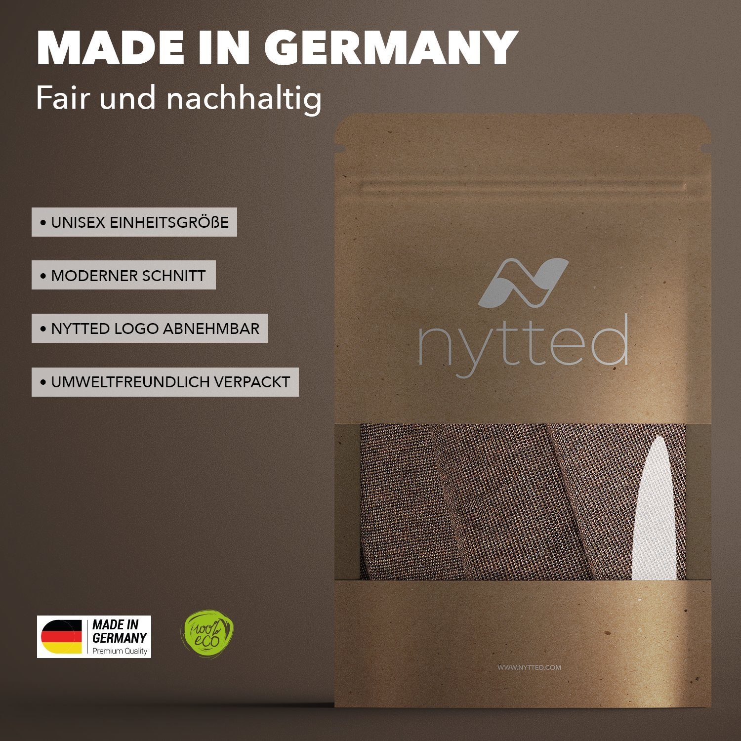 NYTTED® Schal aus 100% Damen Made - Herren feinster für Merinowolle & Germany in Taupe