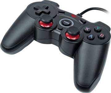 Schwaiger GPC18 Gaming-Controller (Controller für PC, Playstation3 und Android-Plattformen, 1 St., Vibrationsfunktion, hochpräzise 360° Rundum-Joysticks)