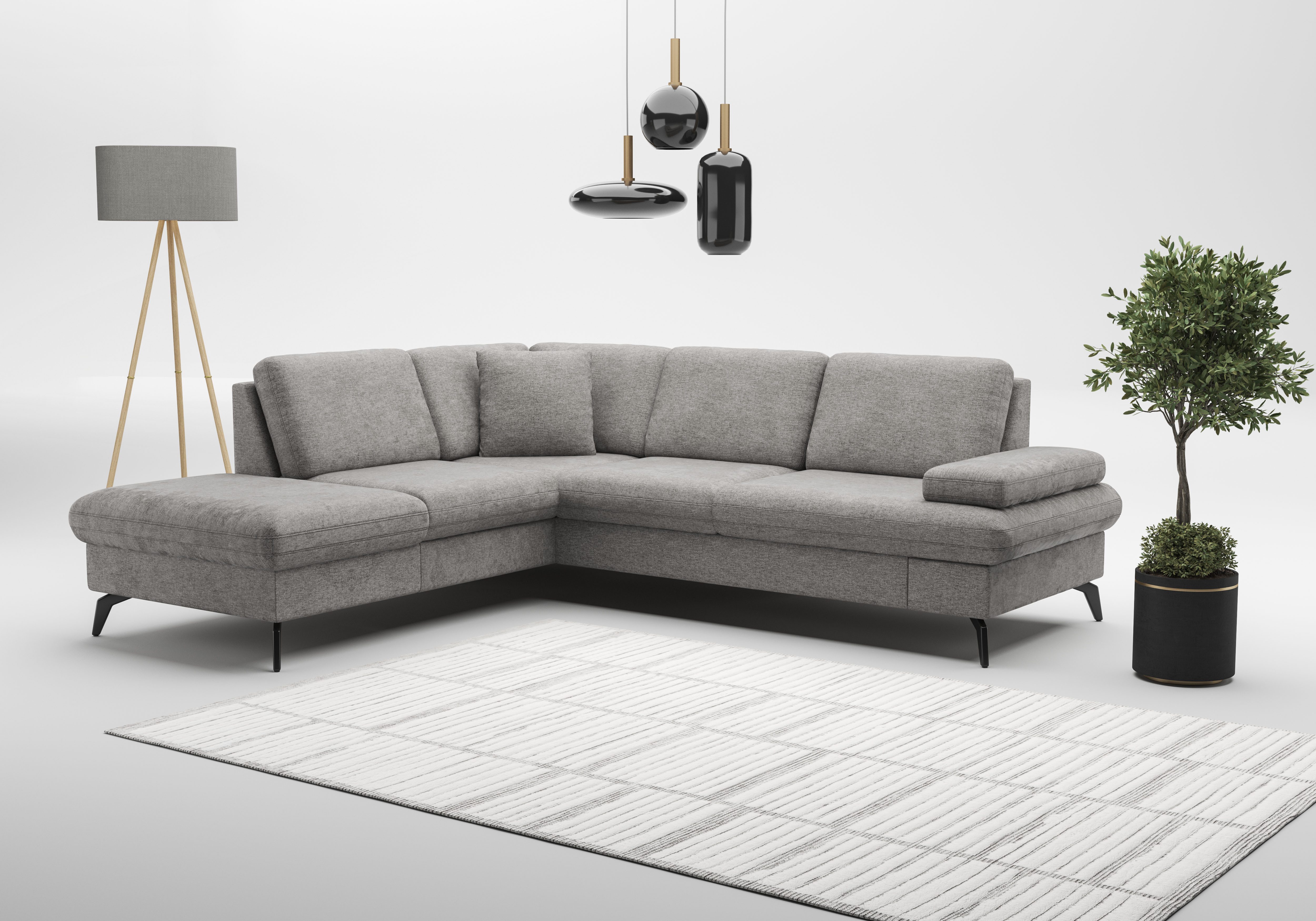 sit&more Ecksofa Morris Jubi L-Form, B: 238 cm, mit Armteilfunktion & 1 Zierkissen, optional Bettfunktion