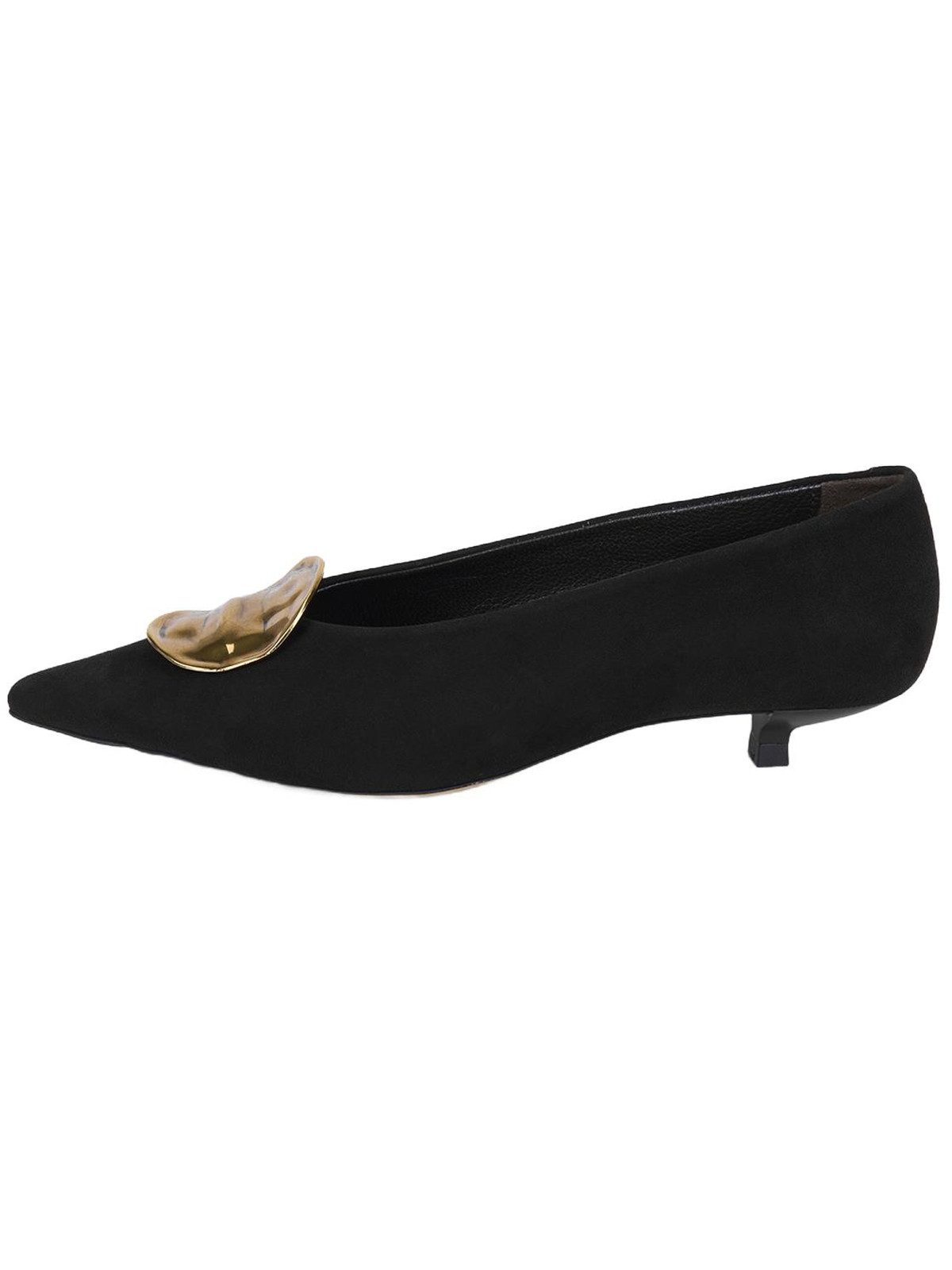 Desa DESA Damen-Ballerinas aus schwarzem Wildleder mit spitzer Zehenpartie Ballettschuh