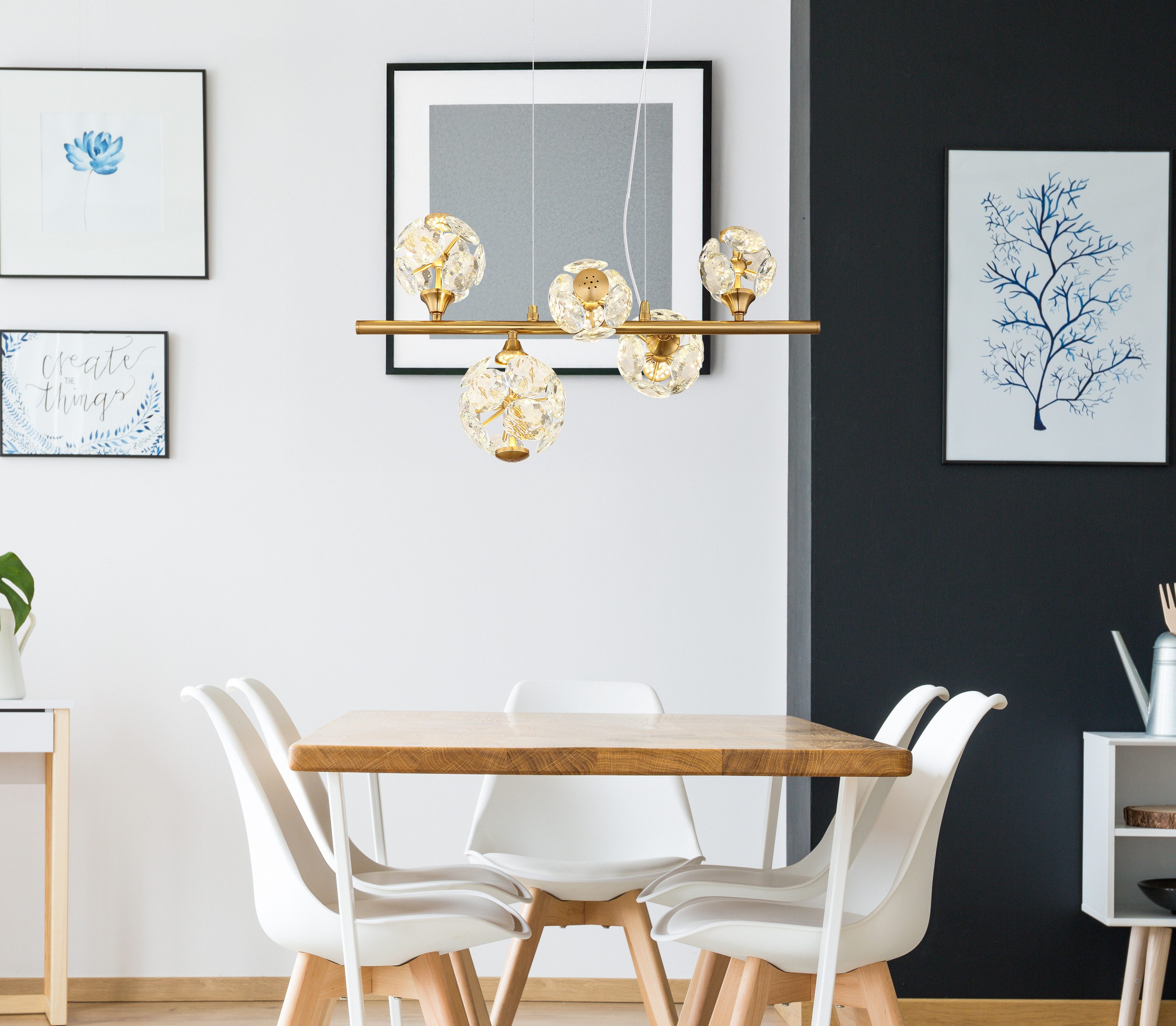 GLOBO LIGHTING Hängeleuchte VIRINA, LED fest integriert, Warmweiß, Hängelampe Esszimmer-Leuchte Esstischleuchte Wohnzimmer
