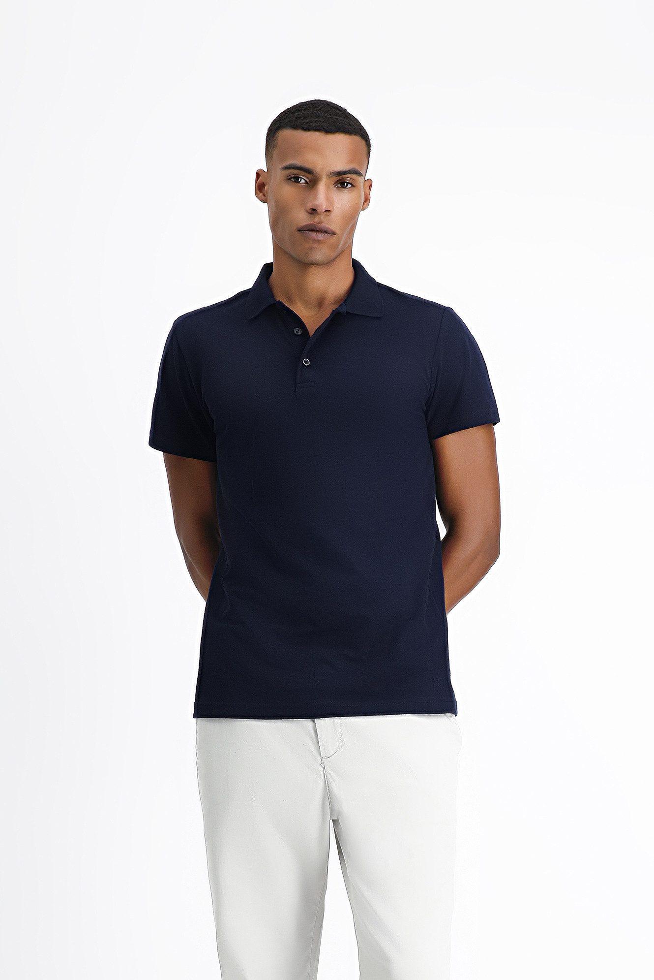 KIGILI Poloshirt Regular Fit Polo-Herrenshirt mit Stickerei (1er pack)