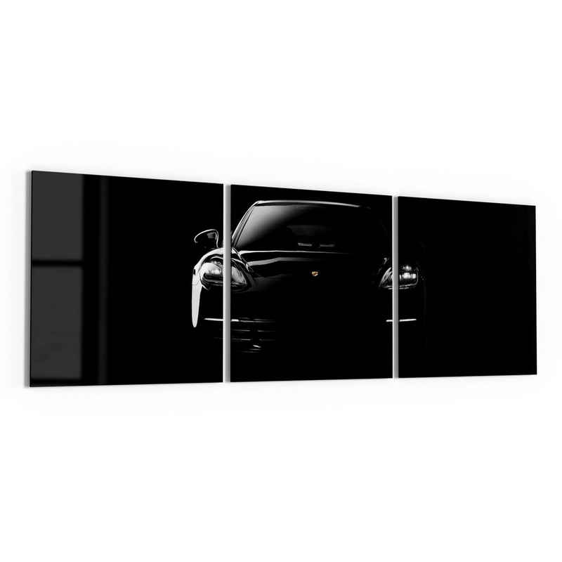 DEQORI Glasbild 'Porsche Panamera Front', 'Porsche Panamera Front', Glas Wandbild Bild schwebend modern