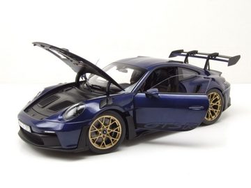 Norev Modellauto Porsche 911 GT3 RS 2022 dunkelblau metallic Modellauto 1:18 Norev, Maßstab 1:18