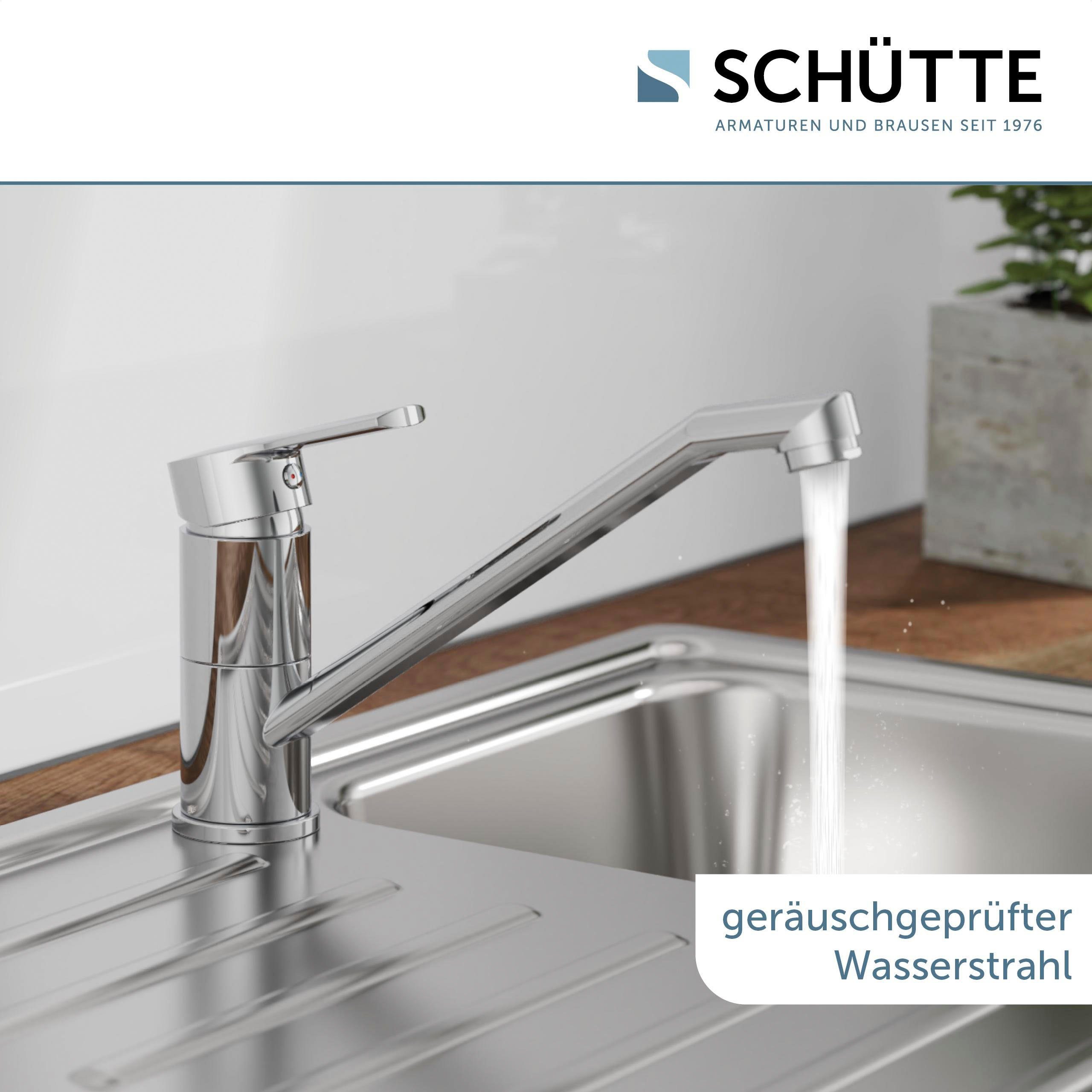 Schütte Spültischarmatur Main Wasserhahn mit Wassersparfunktion, 360° schwenkbar, Chrom, Hochdruck