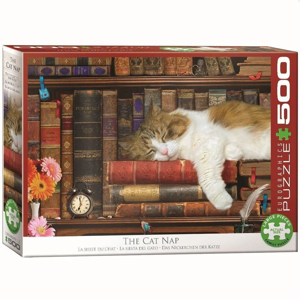 EUROGRAPHICS Puzzle Katzennickerchen 500 Teile, 500 Puzzleteile
