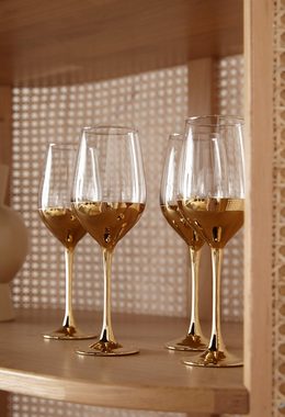 Leonique Weinglas Trinkglas Donella, Glas, Gläser Set, mit Golddekor, 6-teilig