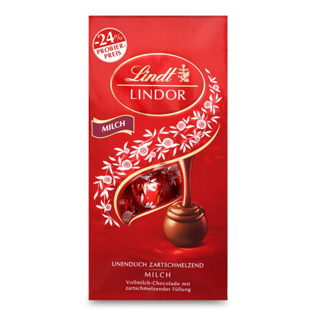 LINDT Schokolade, Lindor Kugeln Milch Schokolade mit einem zartschmelzendem Kern 137g