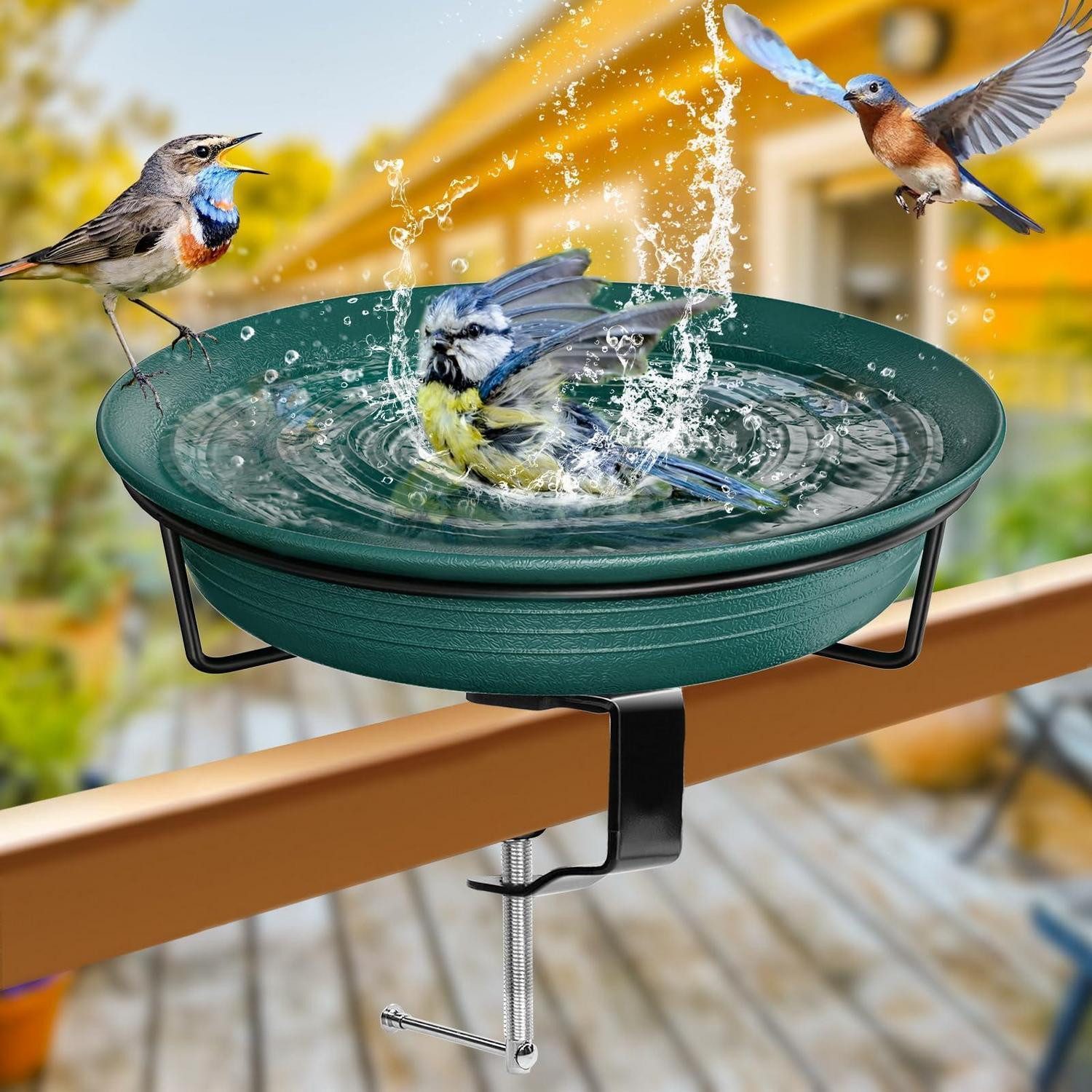 LuxusKollektion Vogeltränke Vogeltränke Balkon Groß Grün Frostsicher