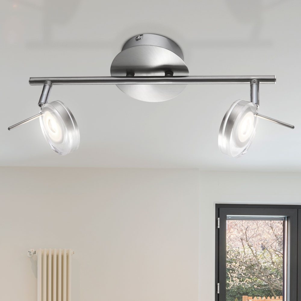 GLOBO LIGHTING LED Deckenleuchte, LED-Leuchtmittel fest verbaut, Warmweiß, Spotleuchte Deckenleuchte Flurlampe LED Strahler verstellbar silber