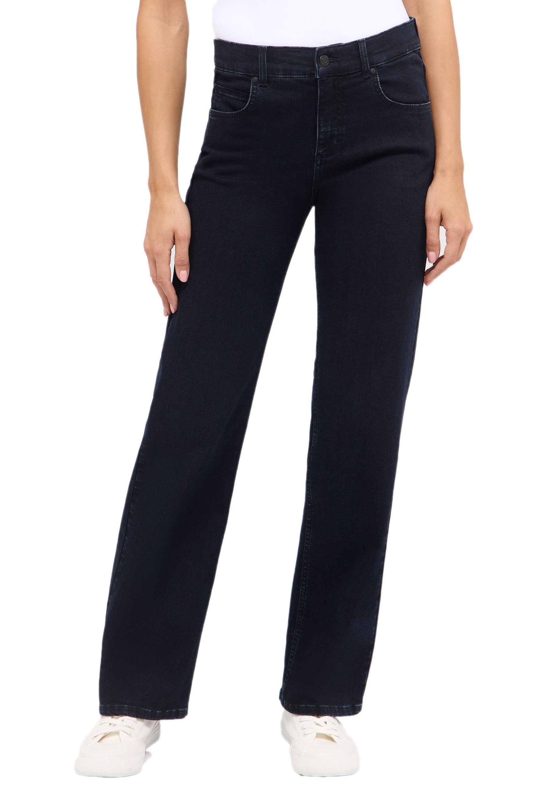 ANGELS Straight-Jeans Angels Damen Jeans Lara – Straight Fit, Dark Blue Denim (1-tlg)