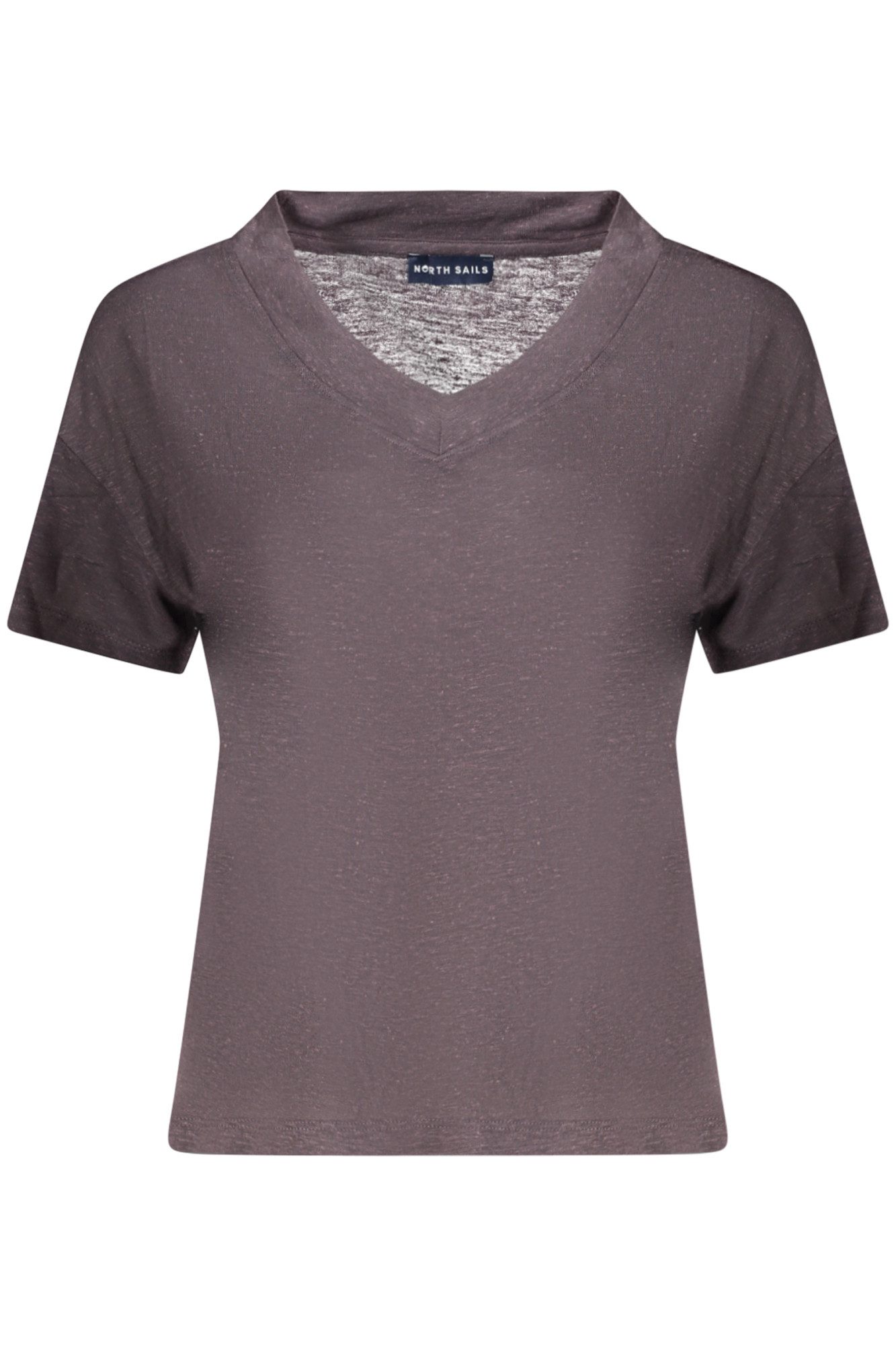 North Sails T-Shirt Graues Damen Kurzarm T-Shirt mit V-Ausschnitt -
