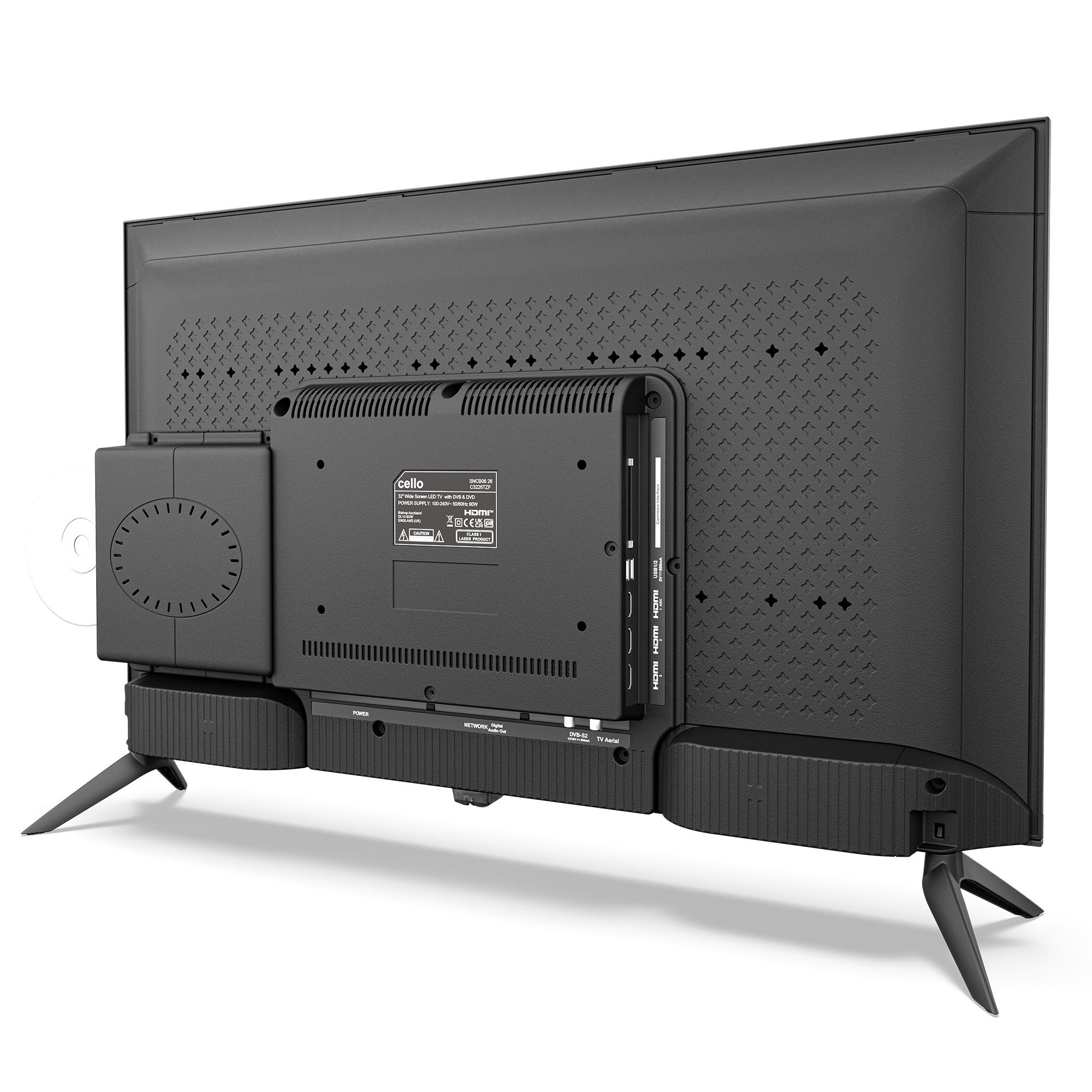 Cello C3226TZF LED-Fernseher (81 cm/32 Zoll, Full HD, Smart-TV, Tizen OS Smart TV, integrierter DVD‑Player, WLAN & Bluetooth)