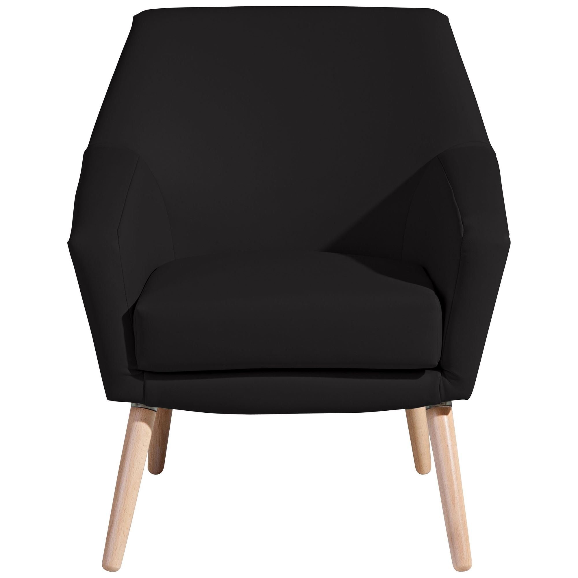 (Sparpreis Sitz 1-St), schwarz Bezug Sessel hochwertig aufm Kostenlosem Kachka Kunstleder 21086 Kessel 58 Buche Sessel inkl. Versand, natur verarbeitet,bequemer /