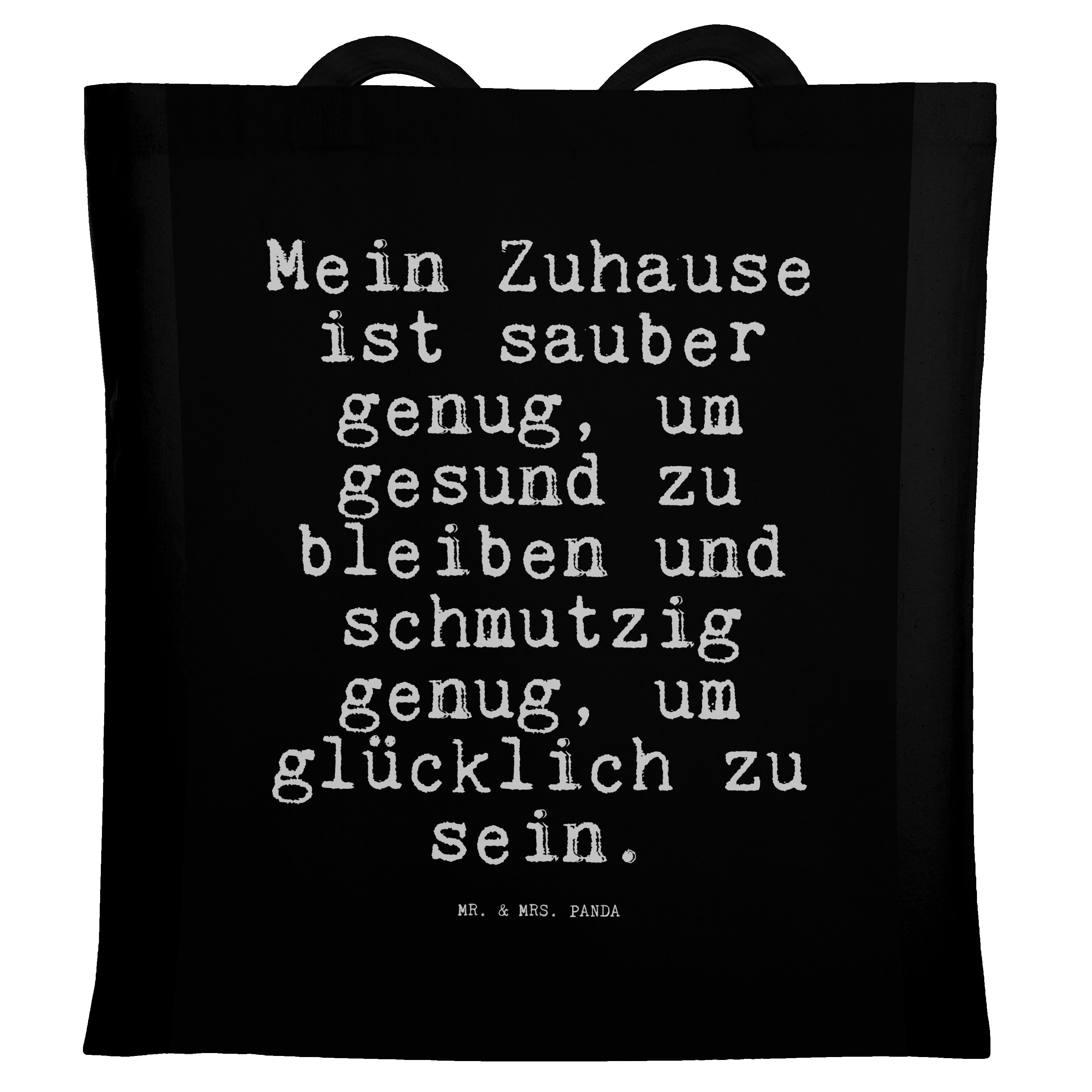 Mr. & Mrs. Panda Tragetasche »Mein Zuhause ist sauber... Schwarz