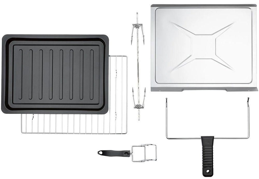 SilverCrest Minibackofen KITCHEN TOOLS Backautomat SGBR und doppelverglaste Edelstahlapplikationen - Tür Hochwertige und Grill D4, 1500