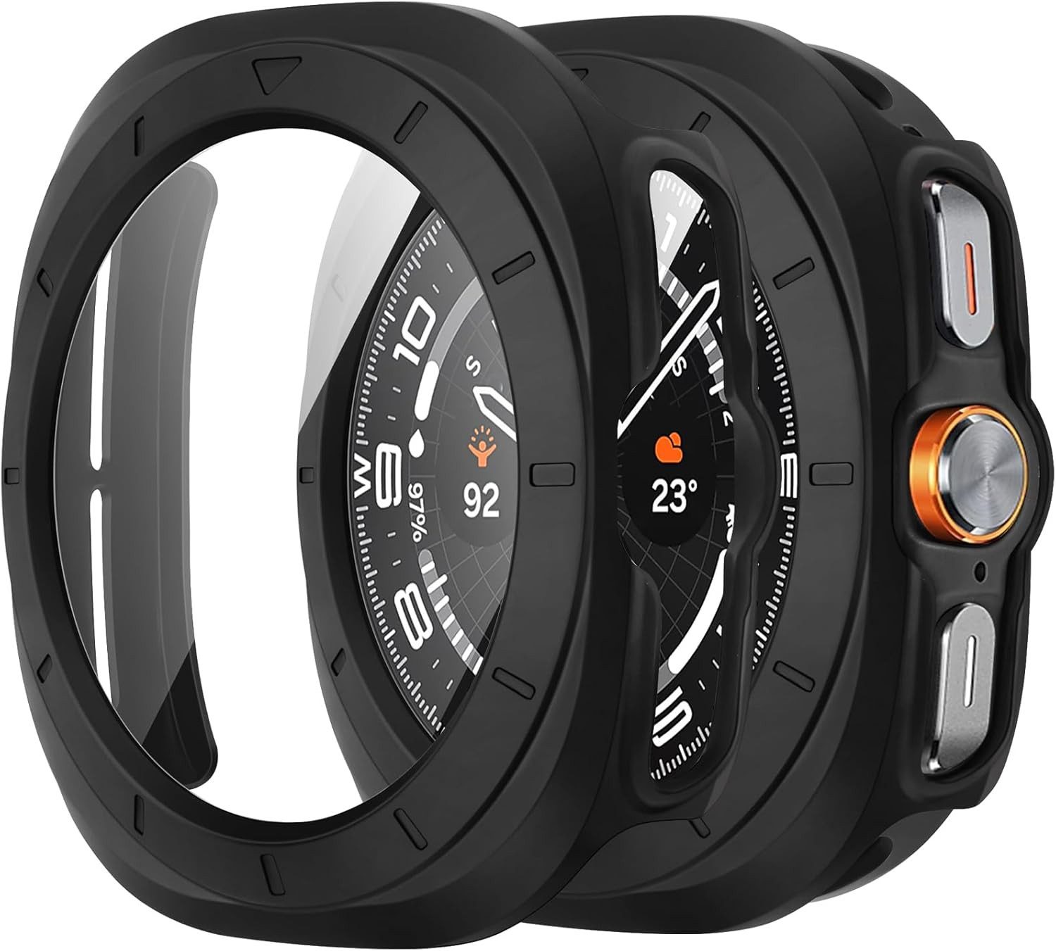 MSM Smartwatch-Hülle Hülle für Samsung Galaxy Watch Ultra 47mm 2025 Schutzglas Panzerfolie