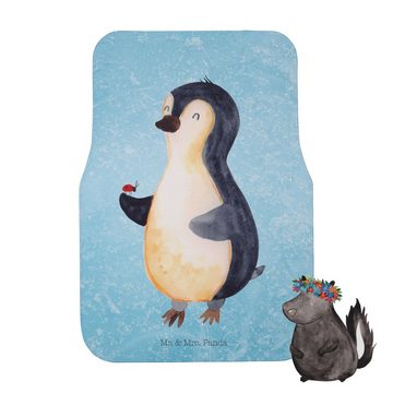 Fußmatte Pinguin Marienkäfer - Eisblau - Geschenk, Glück, Liebe, kleine Wunder, Mr. & Mrs. Panda, Höhe: 0.5 mm