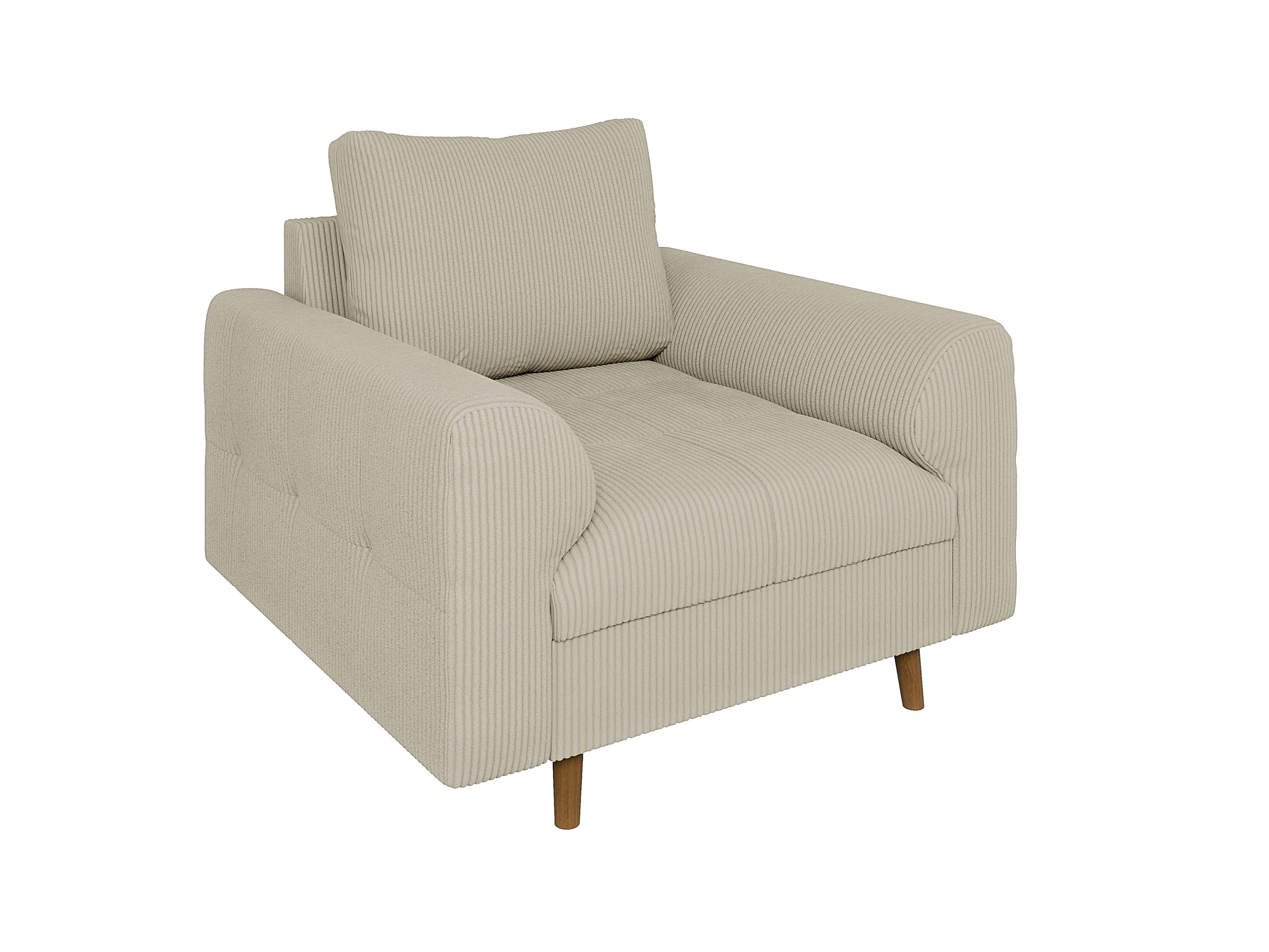 S-Style Möbel Sessel Zara mit Braun Holzfüßen im skandinavischen Stil aus C günstig online kaufen