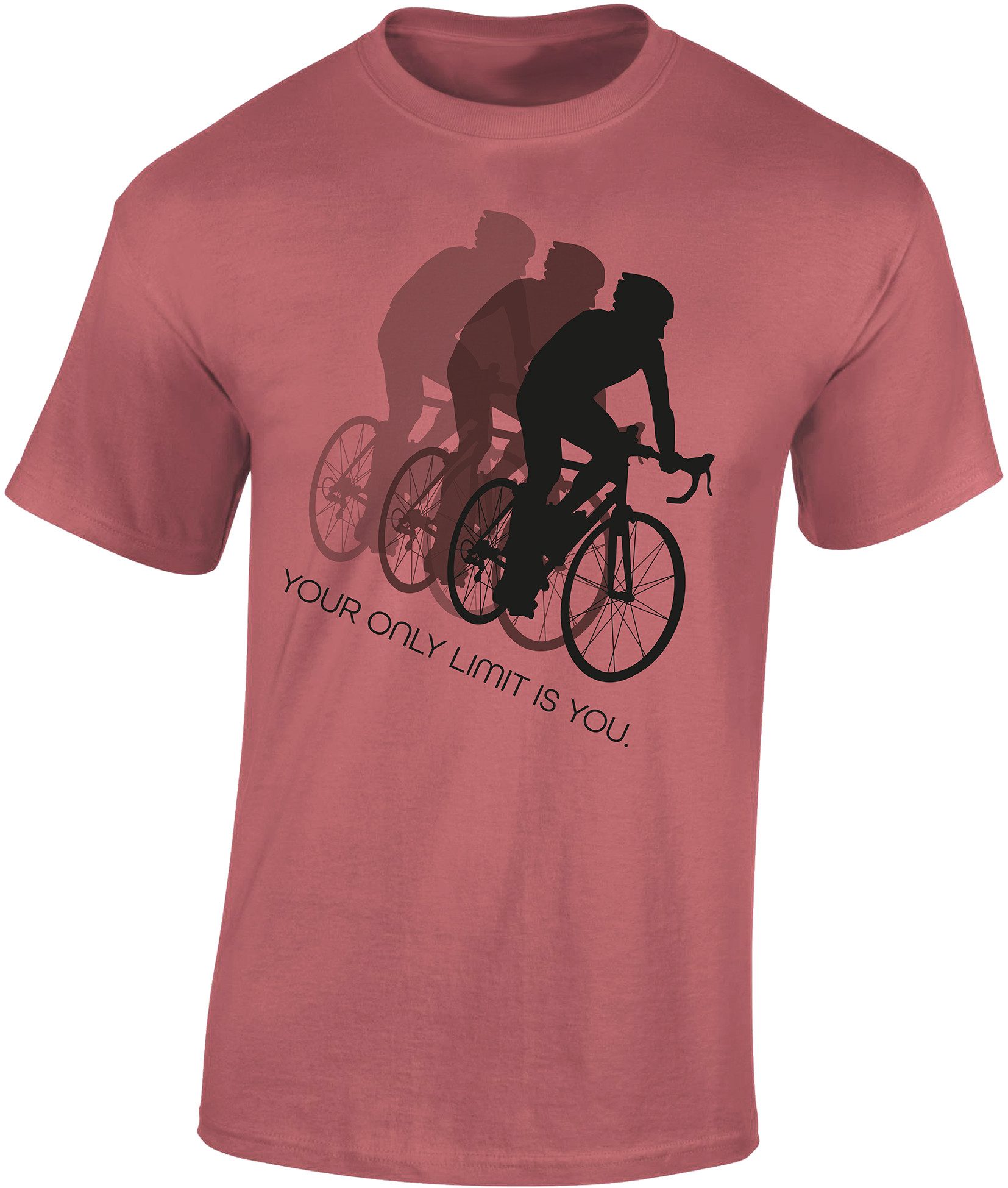 Baddery Print-Shirt Fahrrad T-Shirt: "Your only limit is you", hochwertiger günstig online kaufen