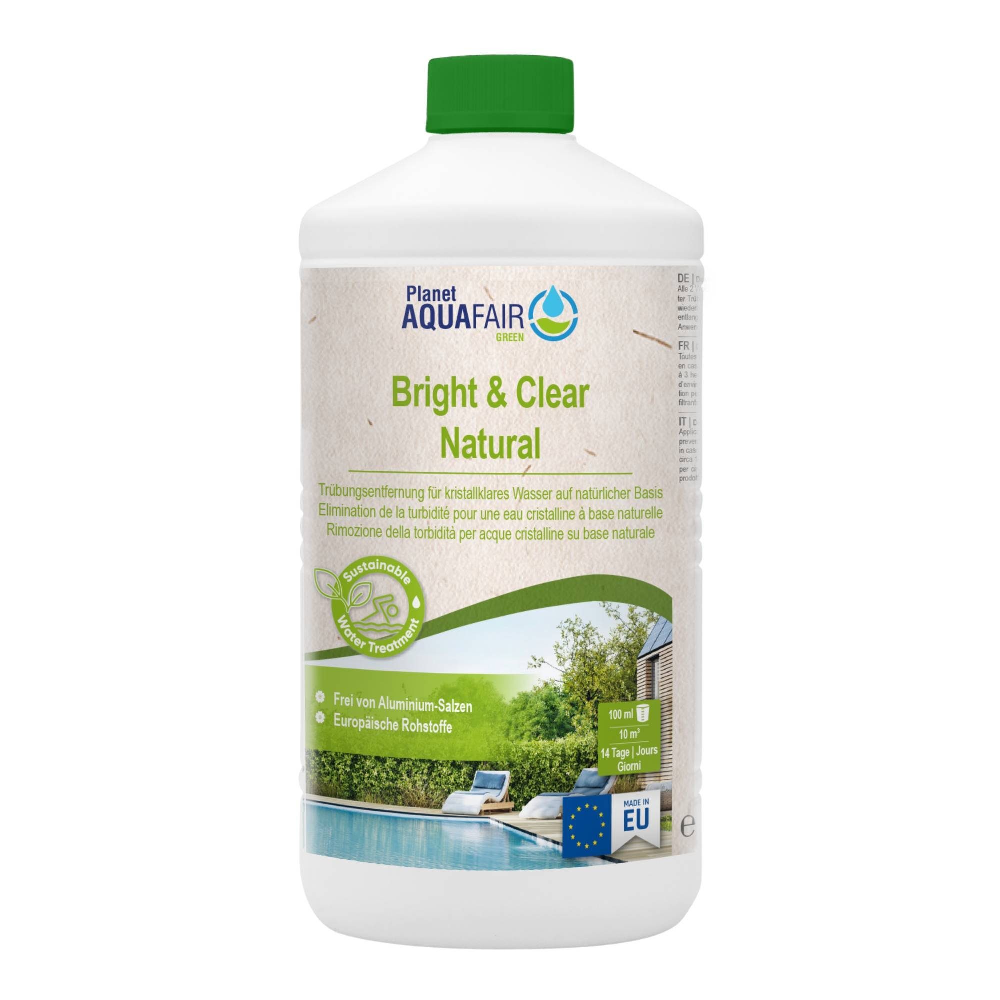 Planet Aquafair Green Обслуживание бассейна Bright & Clear Natural 1 l
