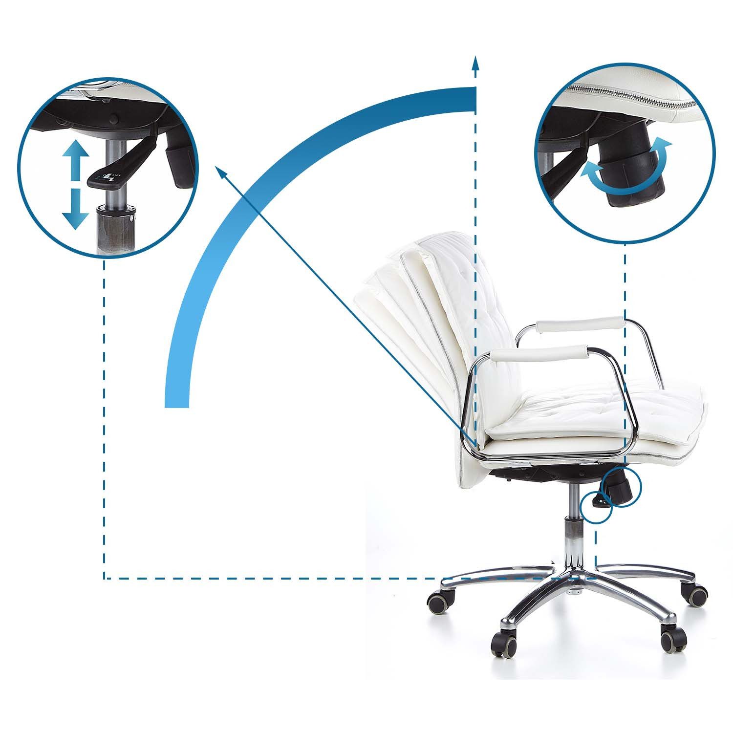 hjh OFFICE Chefsessel Profi Chefsessel Villa 10 Leder mit Armlehnen, Drehstuhl Bürostuhl ergonomisch