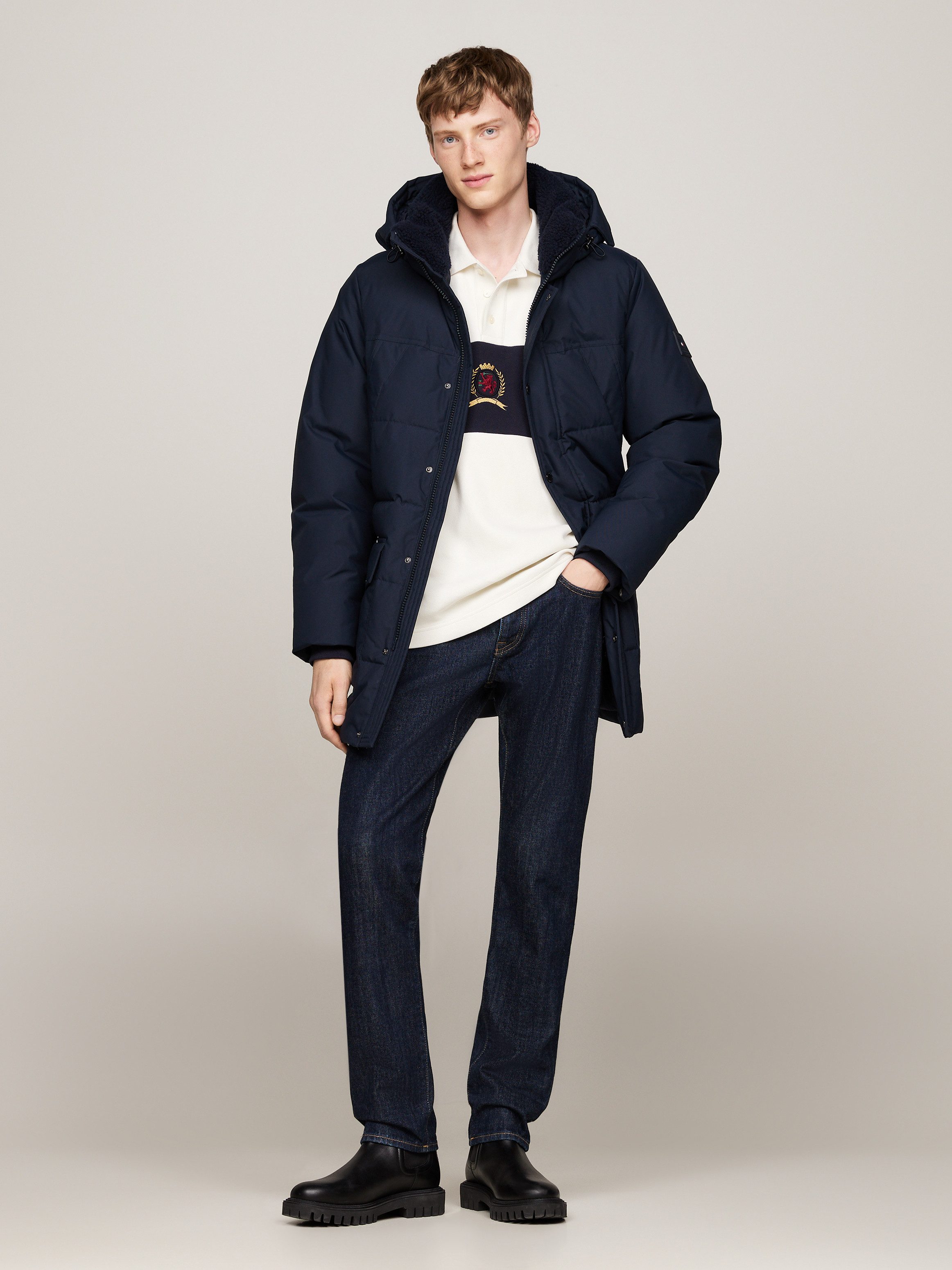 Tommy Hilfiger Parka ROCKIE UTILITY PARKA Winterjacke, Outdoorjacke hoch geschlossen, Stehakragen mit Fellimitat
