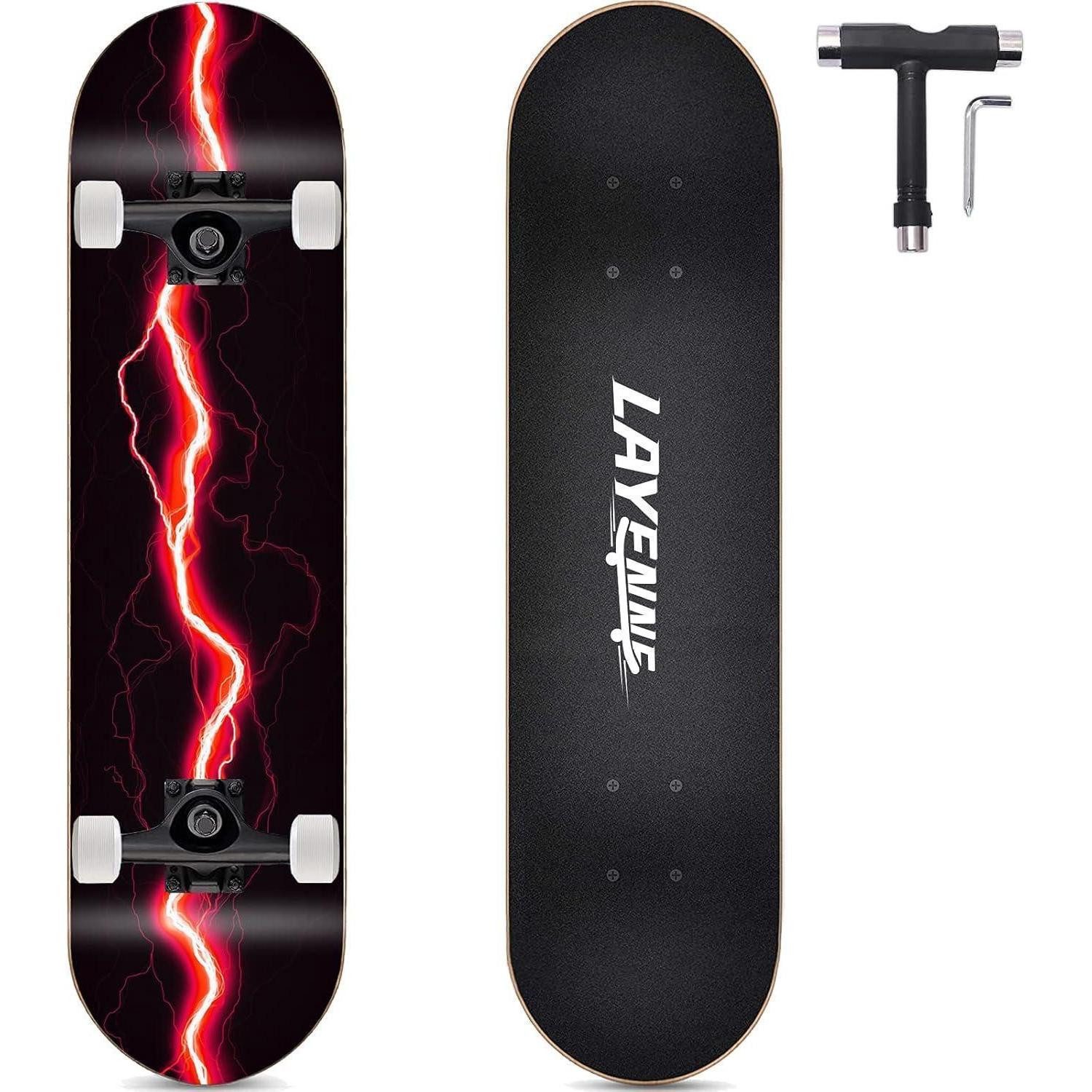 LuxusKollektion Skateboard Skateboard Blitz 31 x 8 Zoll Ahornbrett symmetrisch geneigt für
