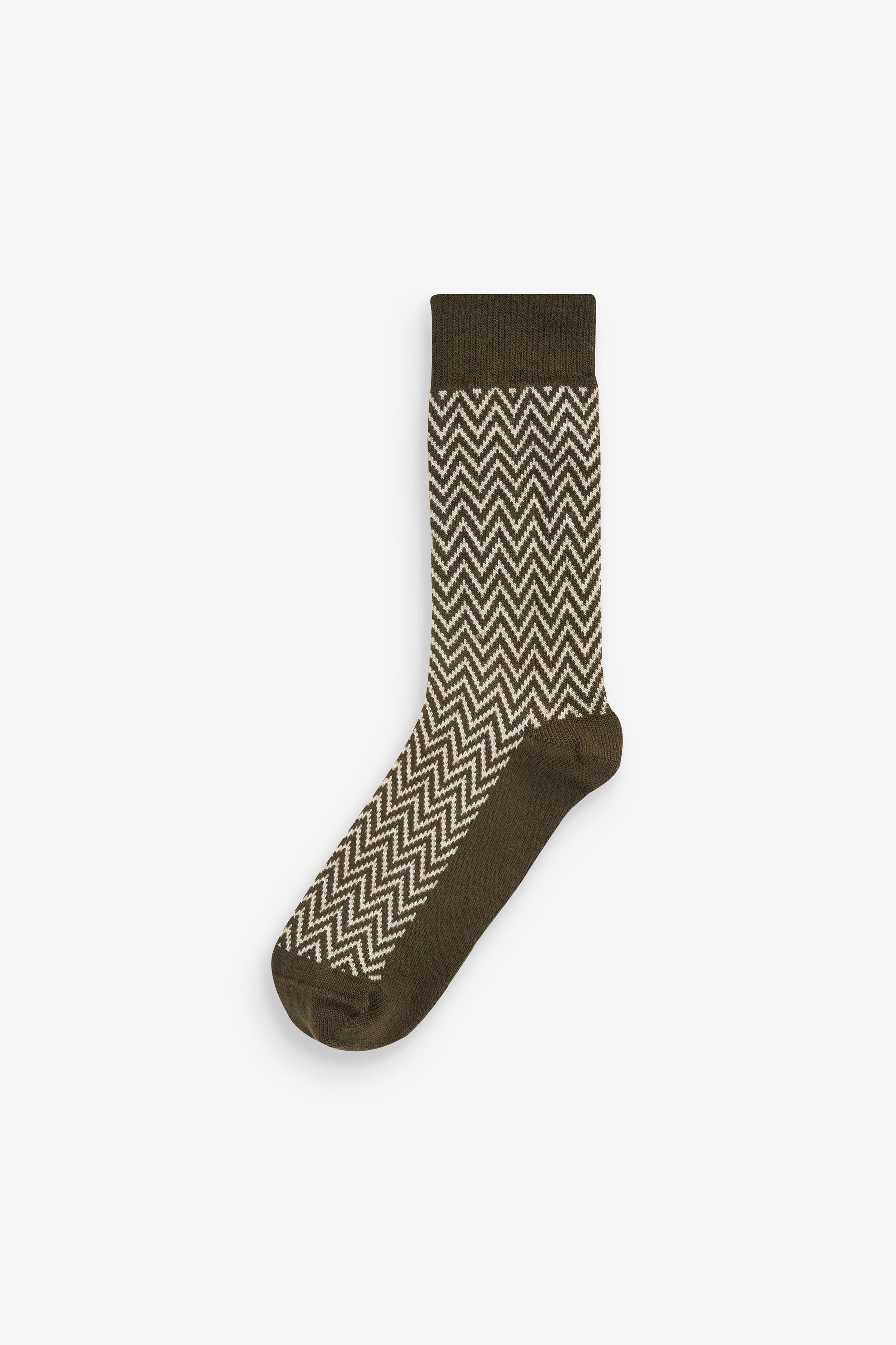 Next Kurzsocken Schwere Socken mit Muster, Zig (4-Paar) 4er-Pack Zag