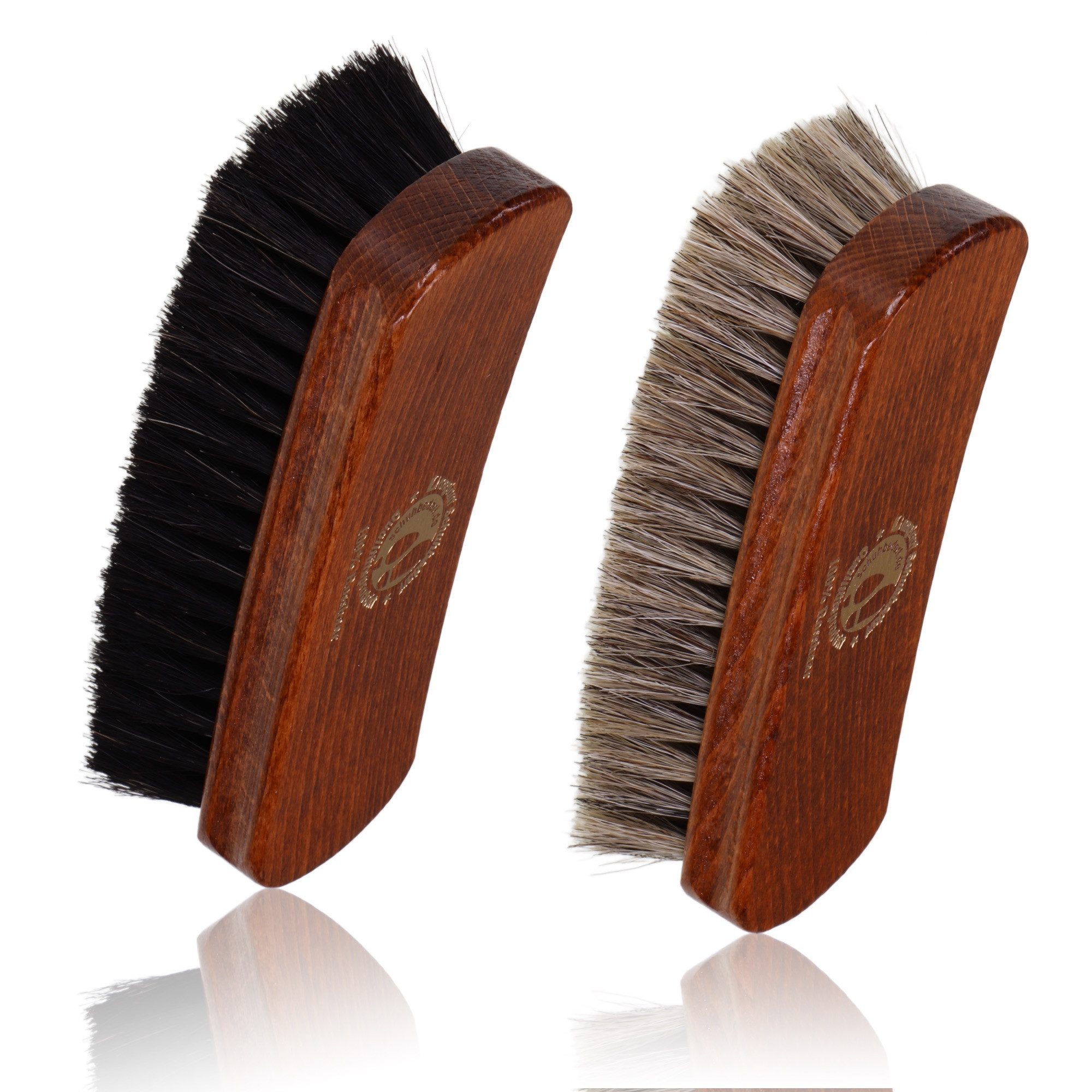 Langlauf Schuhbedarf Reinigungsbürsten-Set Rosshaar Schuhbürsten 2er Set Polierbürste Pferdehaar, (2-tlg)