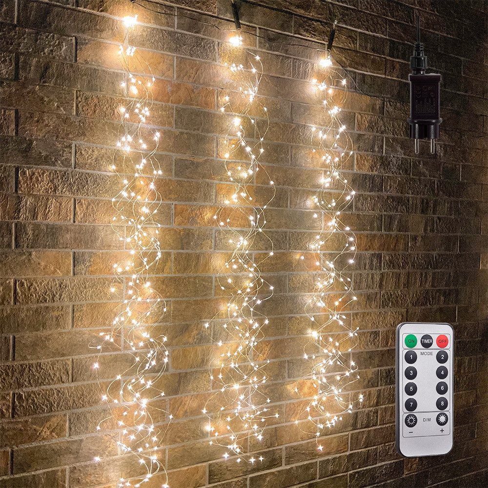 MUPOO LED-Lichtervorhang Lichtervorhang innen 2m,600 LEDs günstig online kaufen