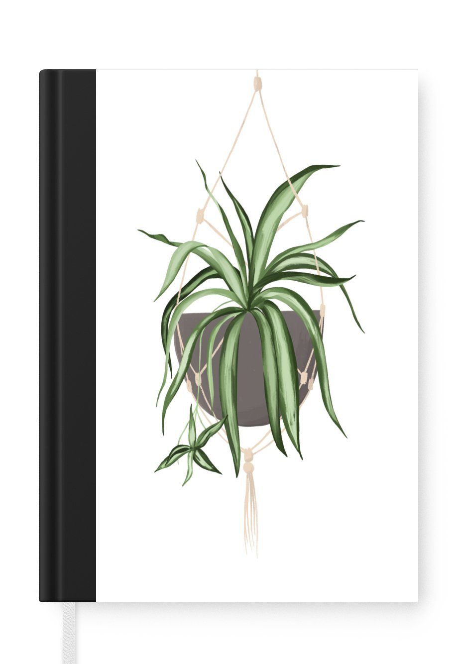 MuchoWow Notizbuch Pflanzen - Hängepflanze - Weiß, Journal, Merkzettel, Tagebuch, Notizheft, A5, 98 Seiten, Haushaltsbuch