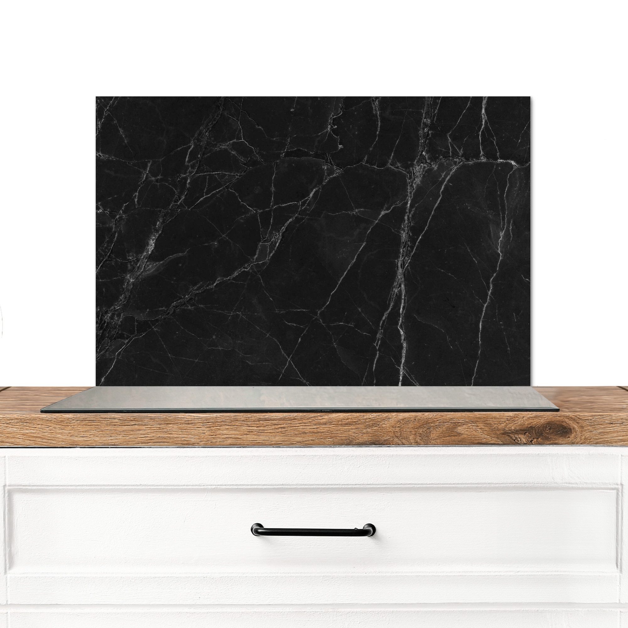 MuchoWow Küchenrückwand Marmor - Schwarz, (1-tlg), Spritzschutz Küche, Küch günstig online kaufen