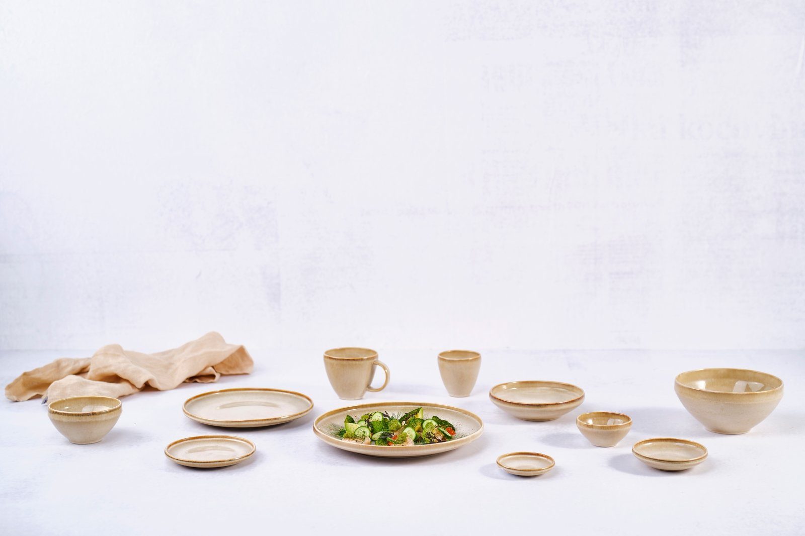 Cosy & Trendy Dessertteller Conico Sand Dessertteller 22,5 cm, CONICO SAND DESSERTTELLER D22,5CM