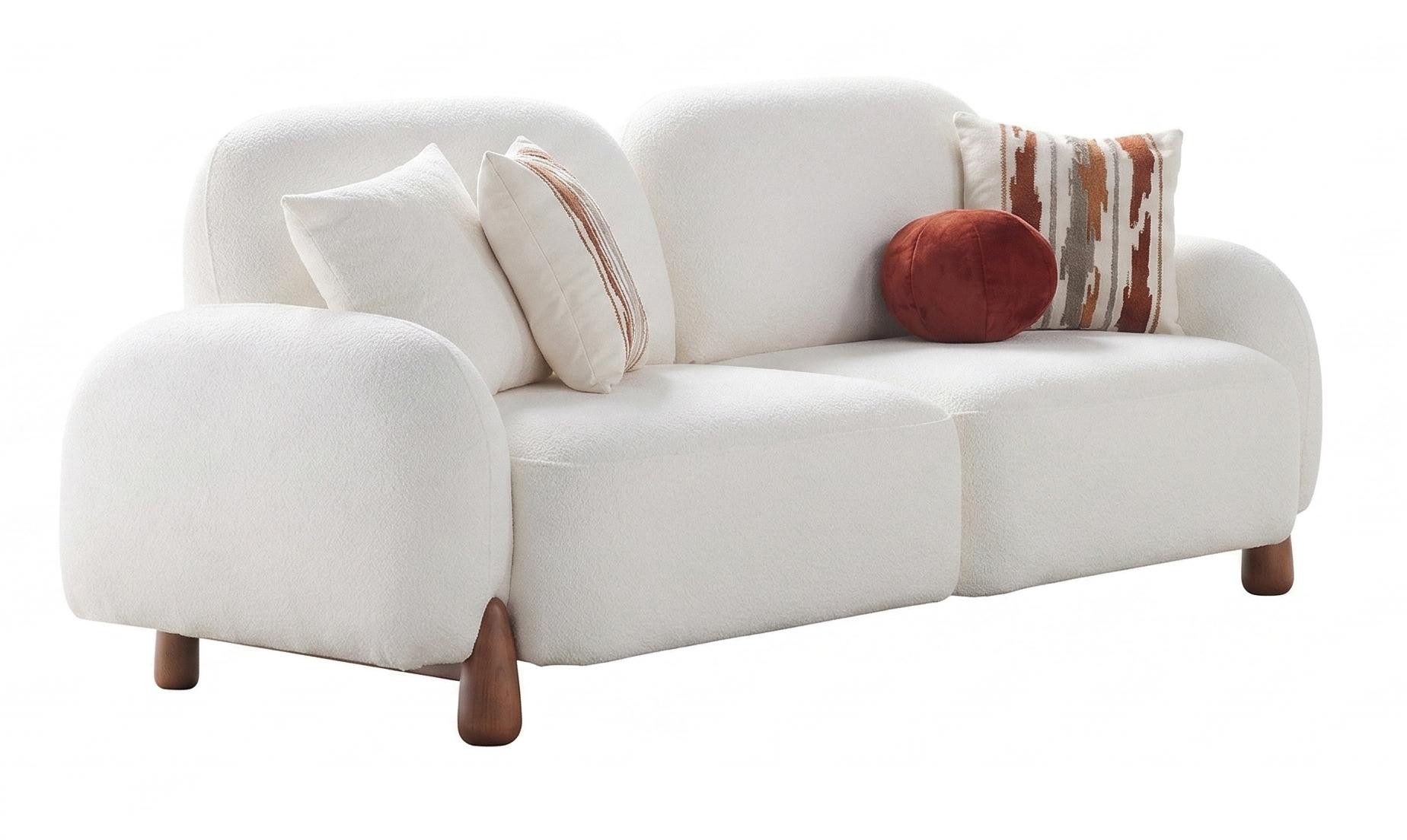 JVmoebel 3-Sitzer Stilvolles Wohn-Set: Zwei 3-Sitzer Sofas in Weiß, Modern, Made in Europa