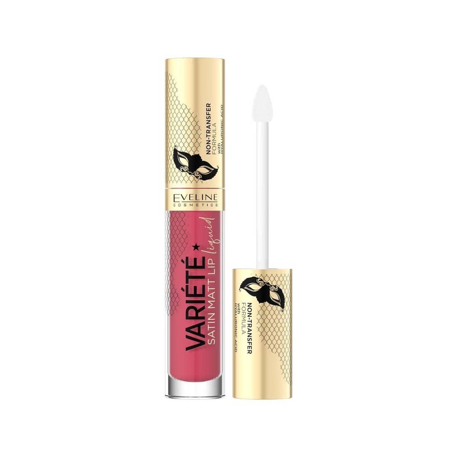 Lipgloss Eveline Cosmetics Satin Lippenstift flüssiger matt mit Eveline Hyaluronsäure