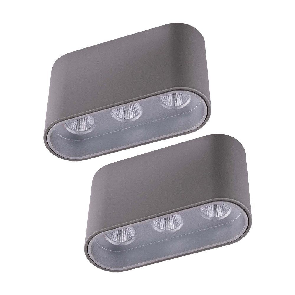 GLOBO LIGHTING LED Deckenleuchte, LED-Leuchtmittel fest verbaut, Deckenlampe Deckenleuchte Aufbaulampe LED Wohnzimmerlampe 2er Set