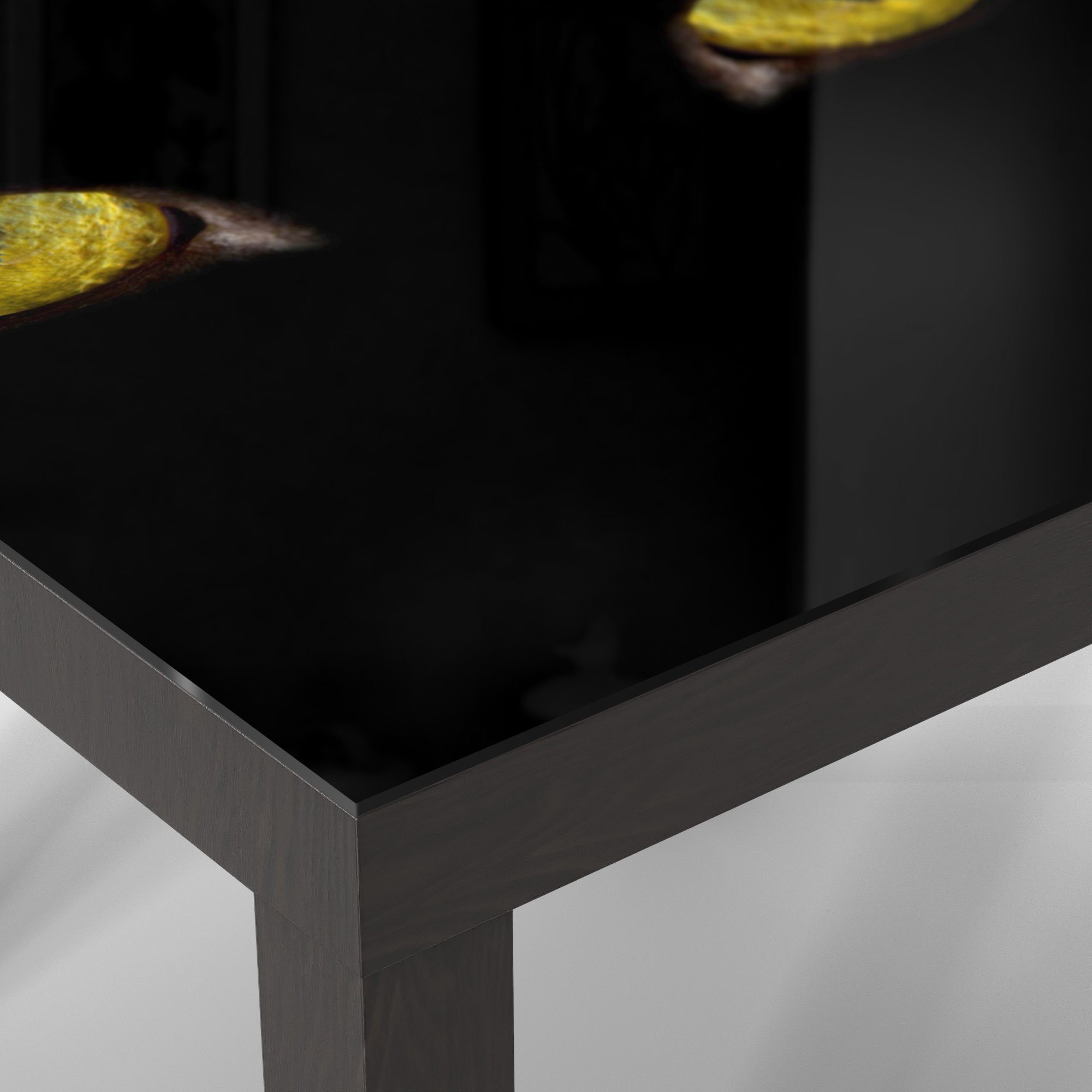 Katzenaugen', DEQORI Glas Beistelltisch Couchtisch 'Unheimliche Schwarz Glastisch modern
