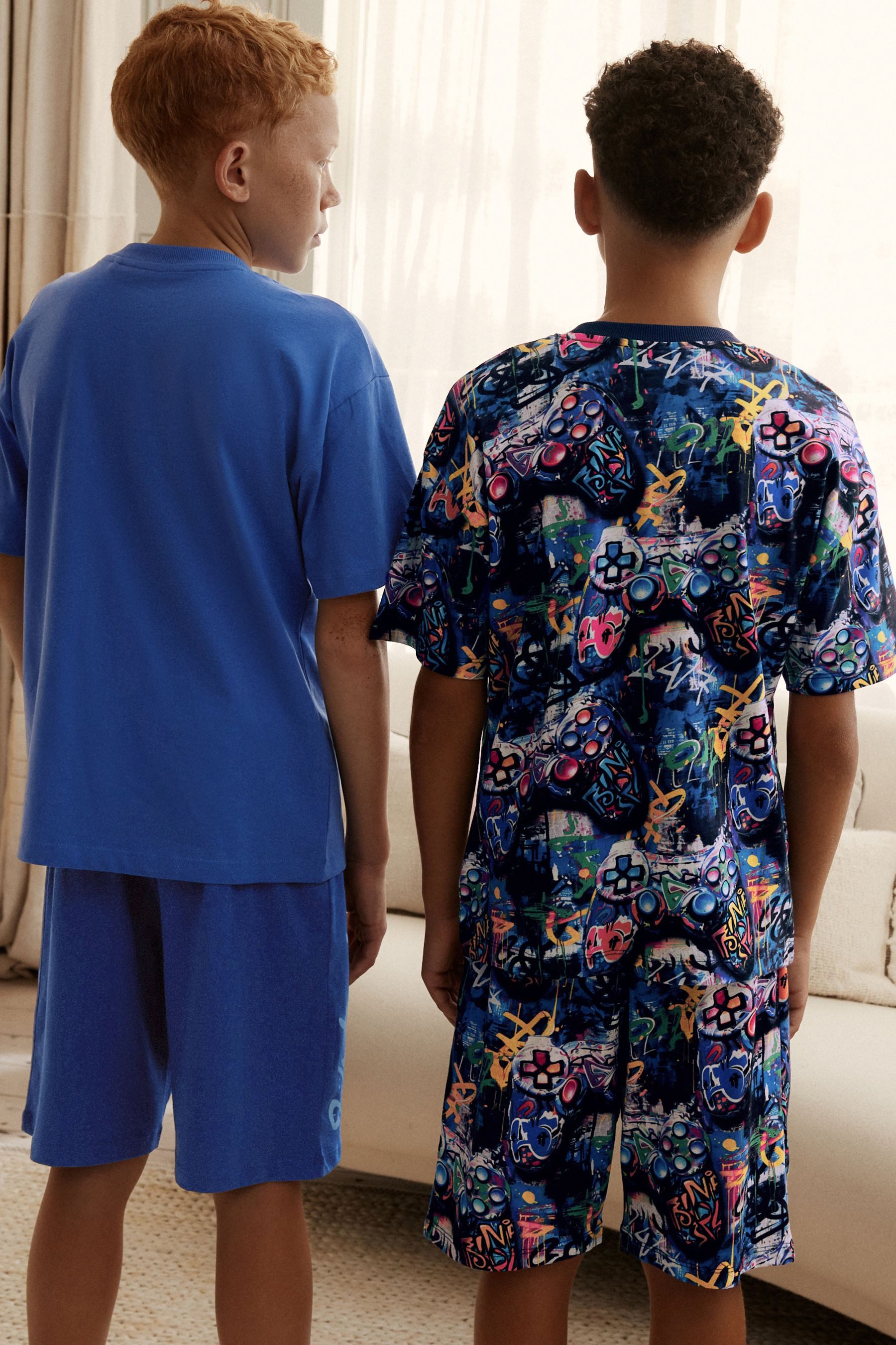Next Pyjama 2er-Pack kurze Relaxed Schlafanzüge aus Baumwolle (4 tlg)