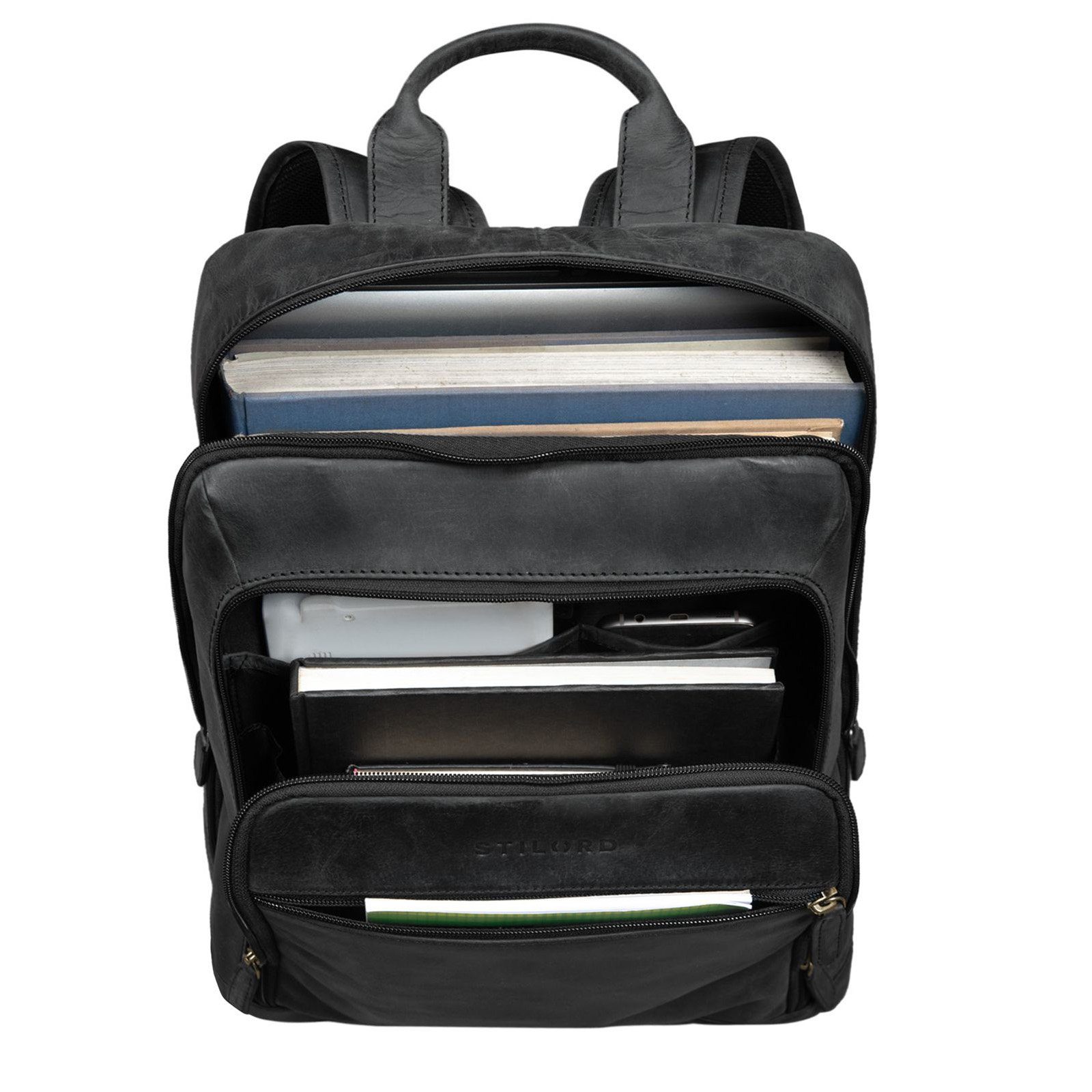 STILORD Notebook-Rucksack "Watson" Laptop Rucksack 15.6 Zoll Leder